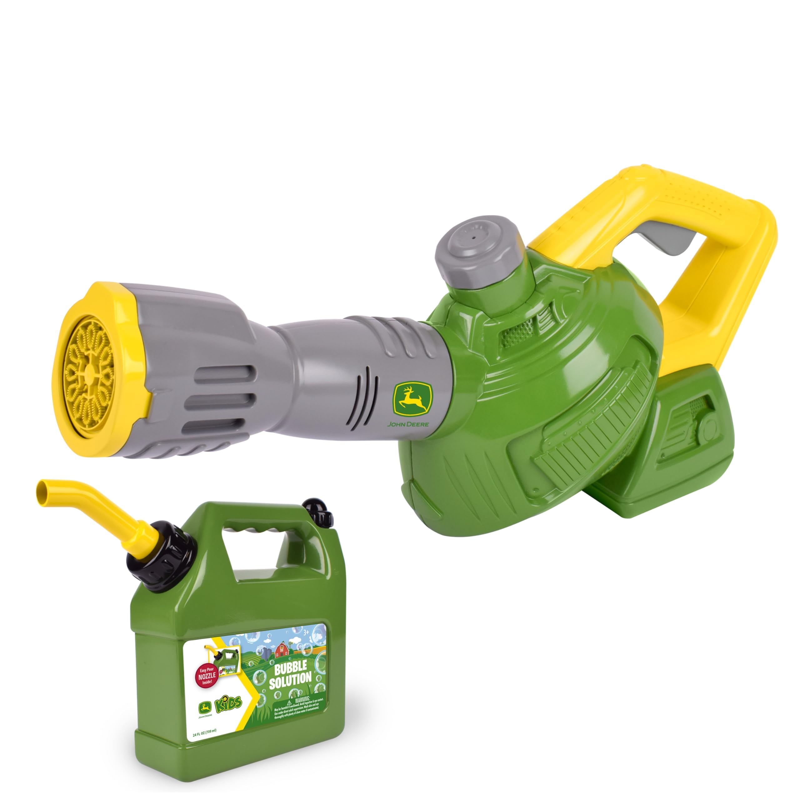 John Deere Bubble Leaf Blower Toy - Continuous Bubbles | 44oz Refill | Ages 3+