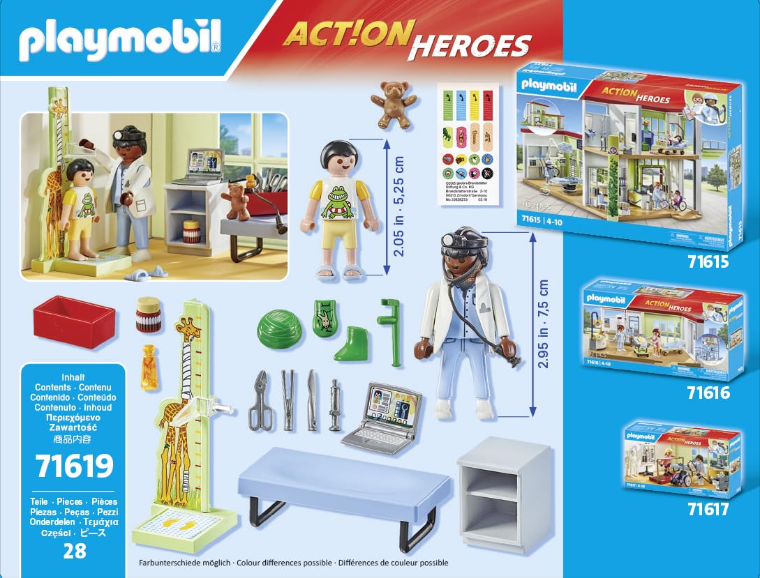 Playmobil 71619 Action Heroes Pediatrician Playset - Medical Role Play for Kids 4+ 11