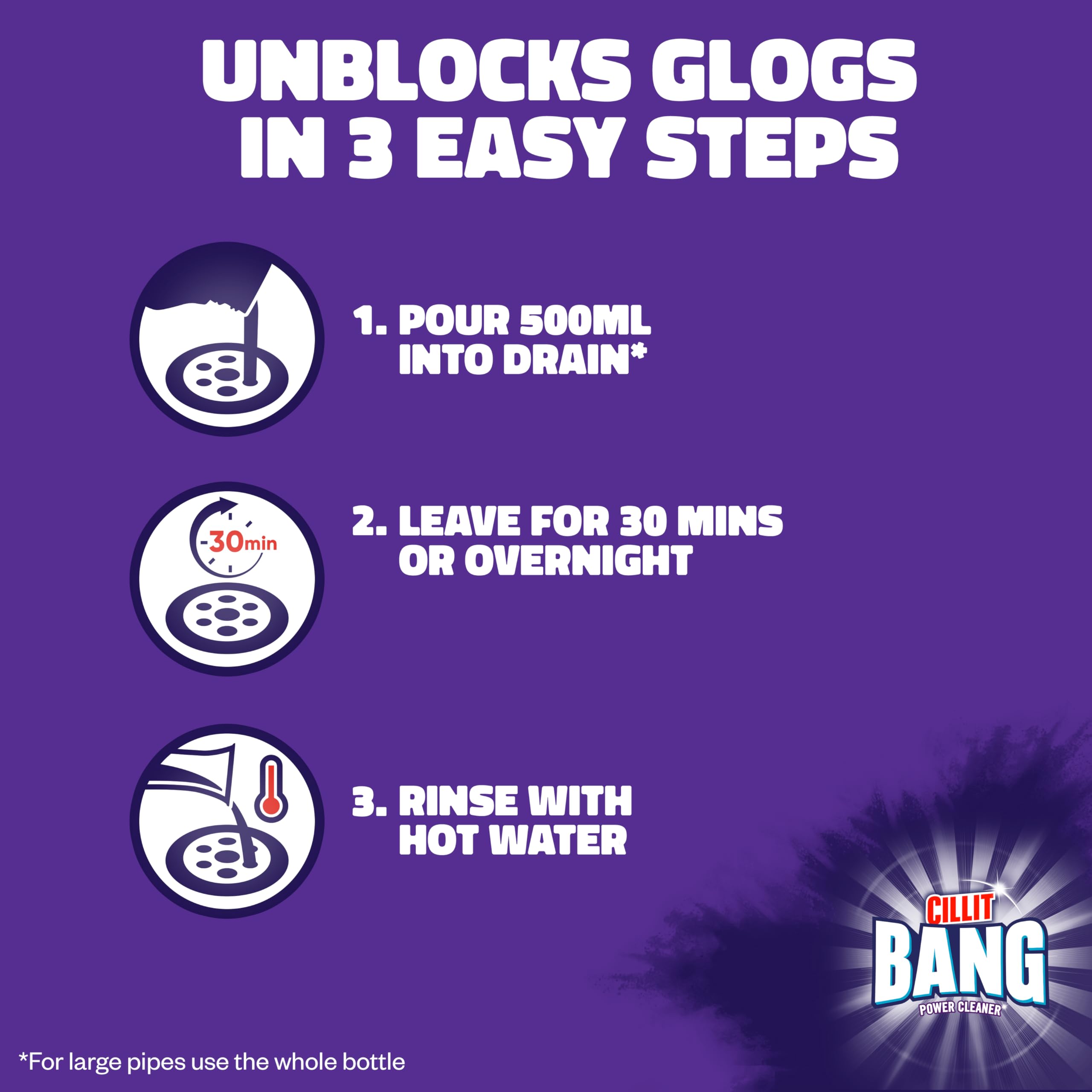 Cillit Bang - Hair Drain Unblocker Gel 3