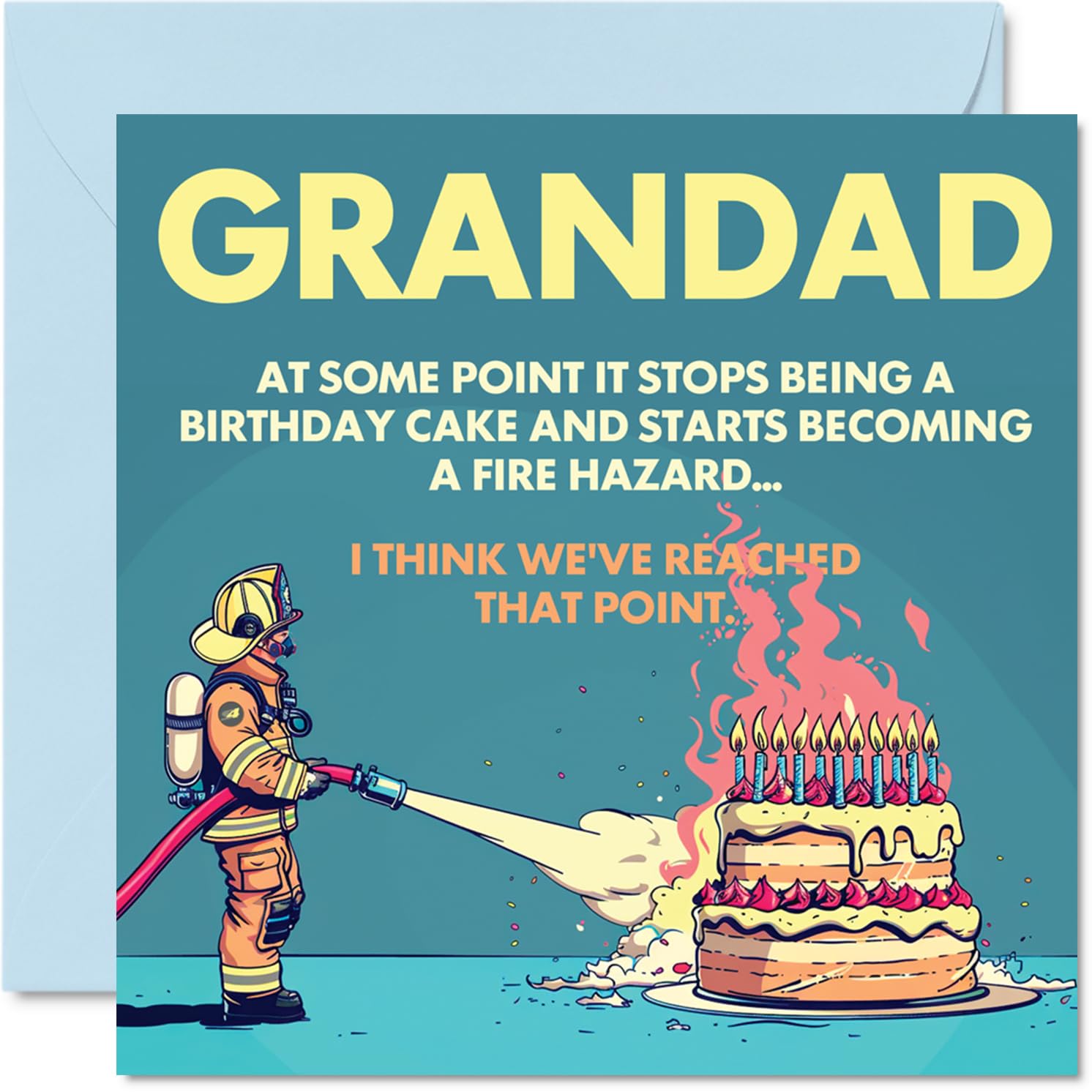 Stuff4 Rude Grandad Birthday Card - Fire Hazard Joke | 145mm x 145mm 1