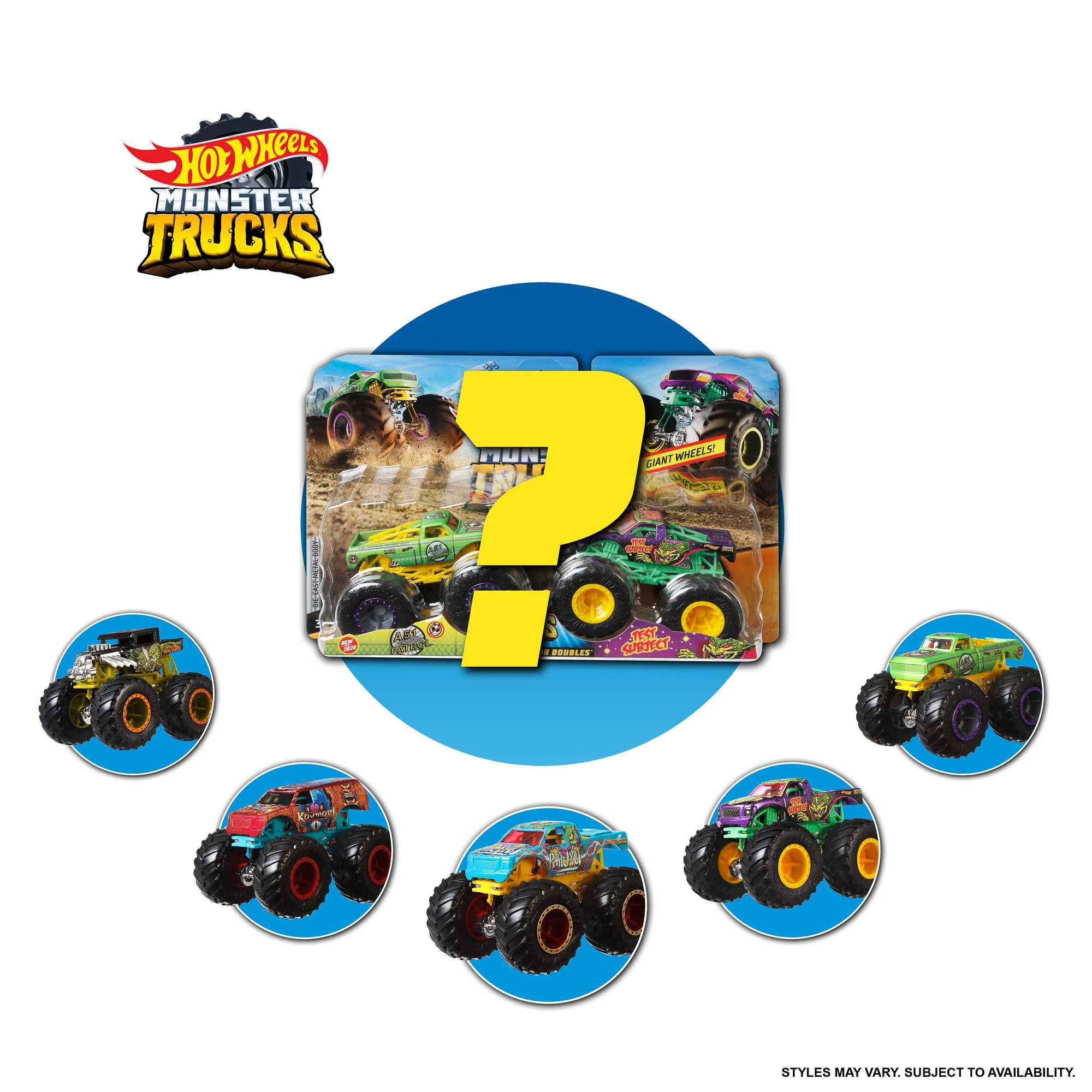 Hot Wheels Monster Trucks 1:64 Demo Doubles 2-Pack - Head-to-Head Battle Vehicles for Kids 7