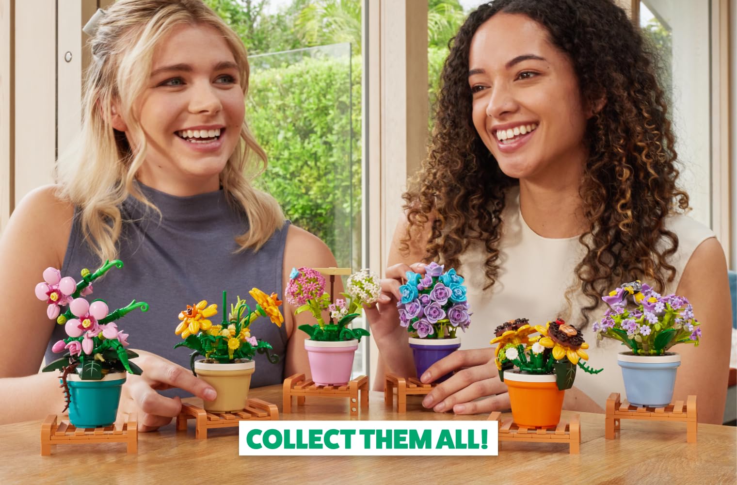 MAX Premium Garden Pot Plants Building Bricks Set - 186-Piece Campanula Flower Kit for Ages 3+ 5