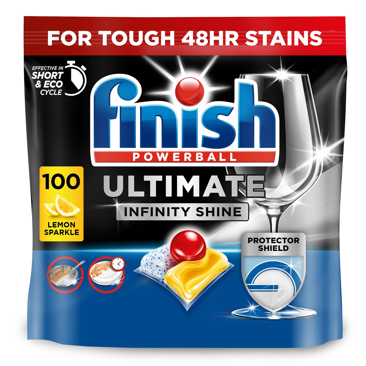 Finish Dishwasher Tablets Ultimate Infinity Shine - 100 Count Lemon Scented