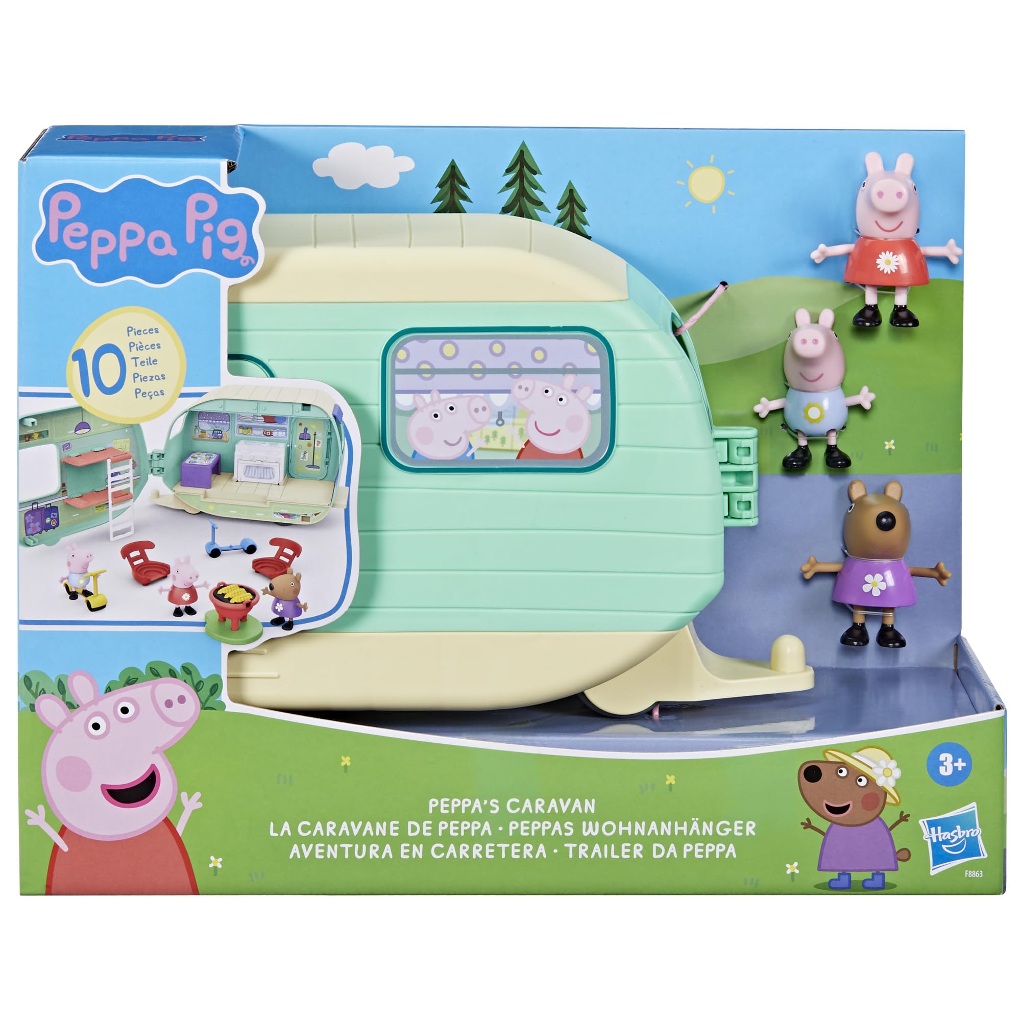Peppa Pig Peppa's Caravan Playset - 2-in-1 Camping Adventure with Figures & Accessories 11