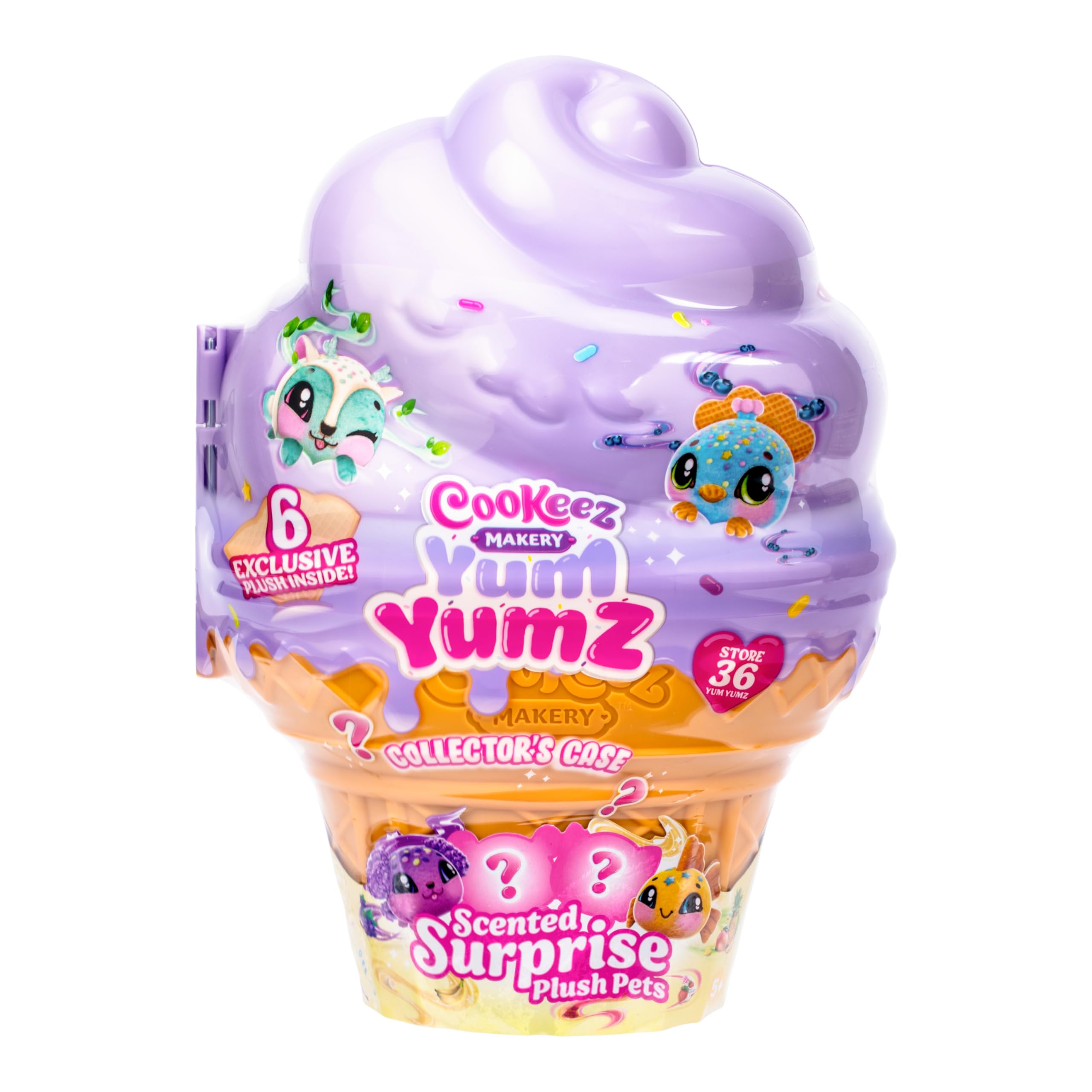 Cookeez Makery Yum Yumz Collector's Case - Adorable Ice Cream-Shaped Case with 6 Exclusive Plush