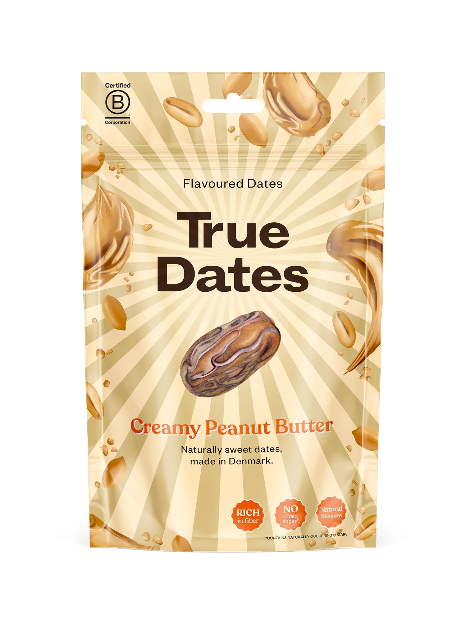 True Dates - Creamy Peanut Butter Candy Coated Dates | No Added Sugar, Vegan, Palm Oil Free | 100g