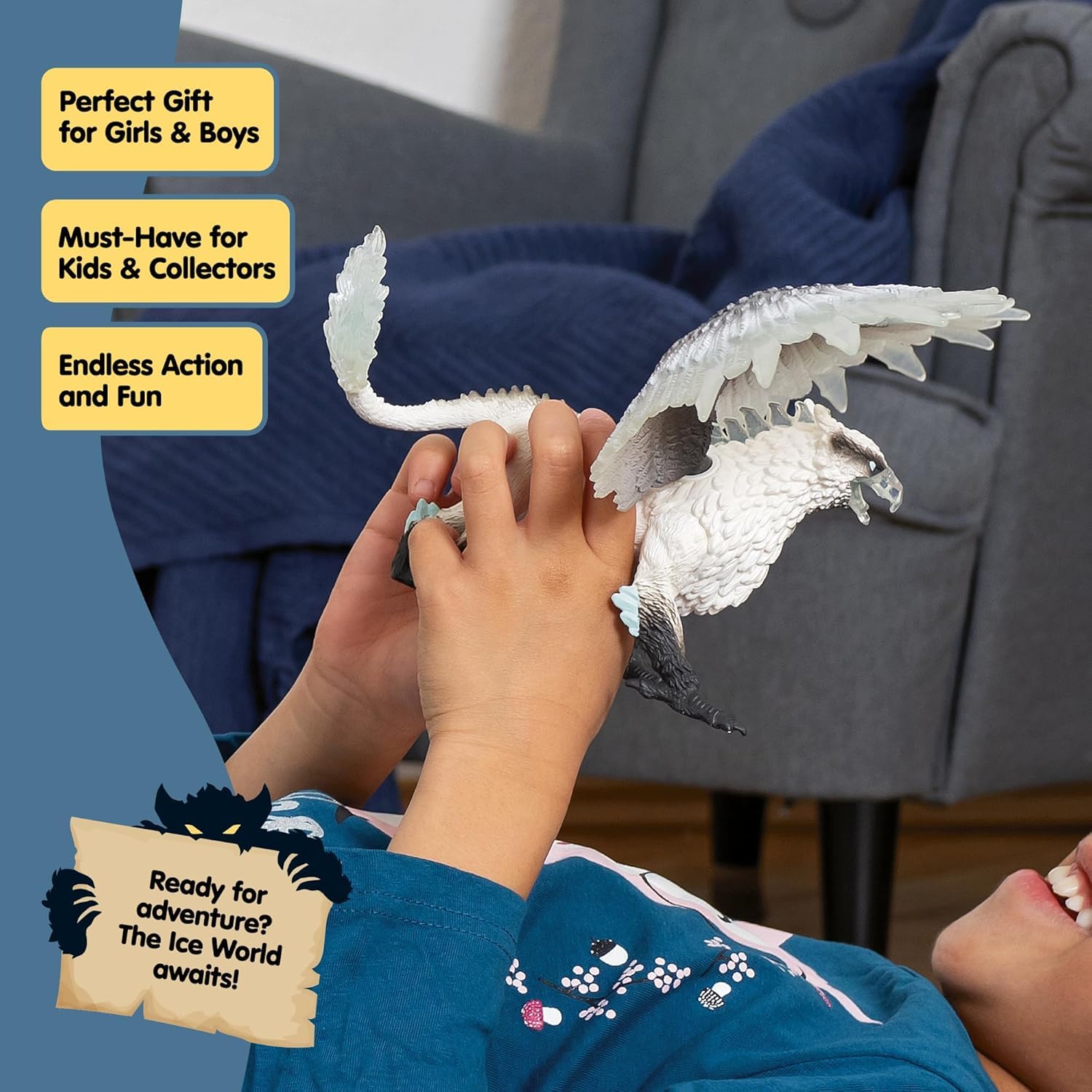 Schleich Ice Griffin 70143 - Poseable Fantasy Action Figure for Kids 3+ 7