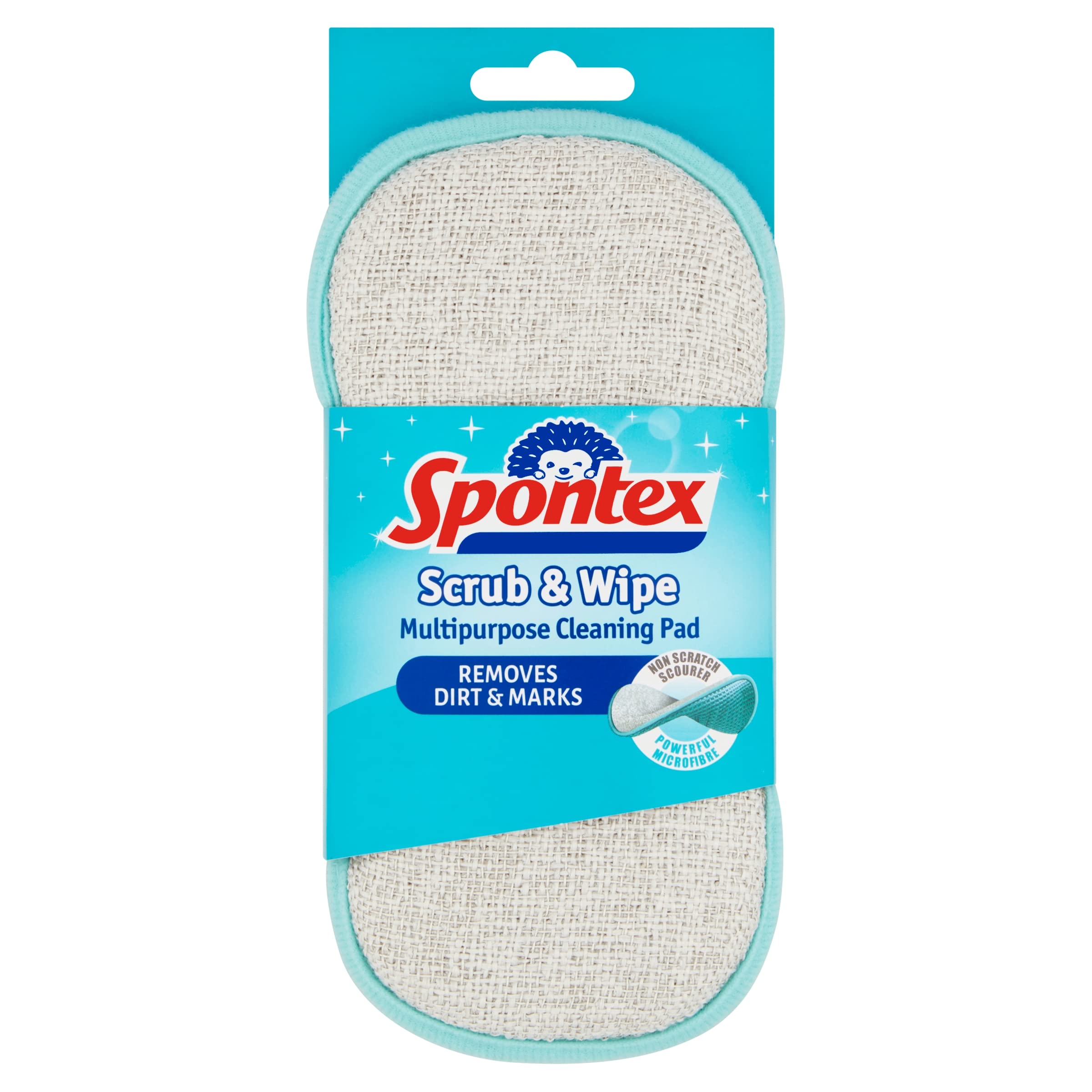 Spontex - Scrub & Wipe Cleaning Pad Dual-Sided Microfibre & Non-Scratch Sponge