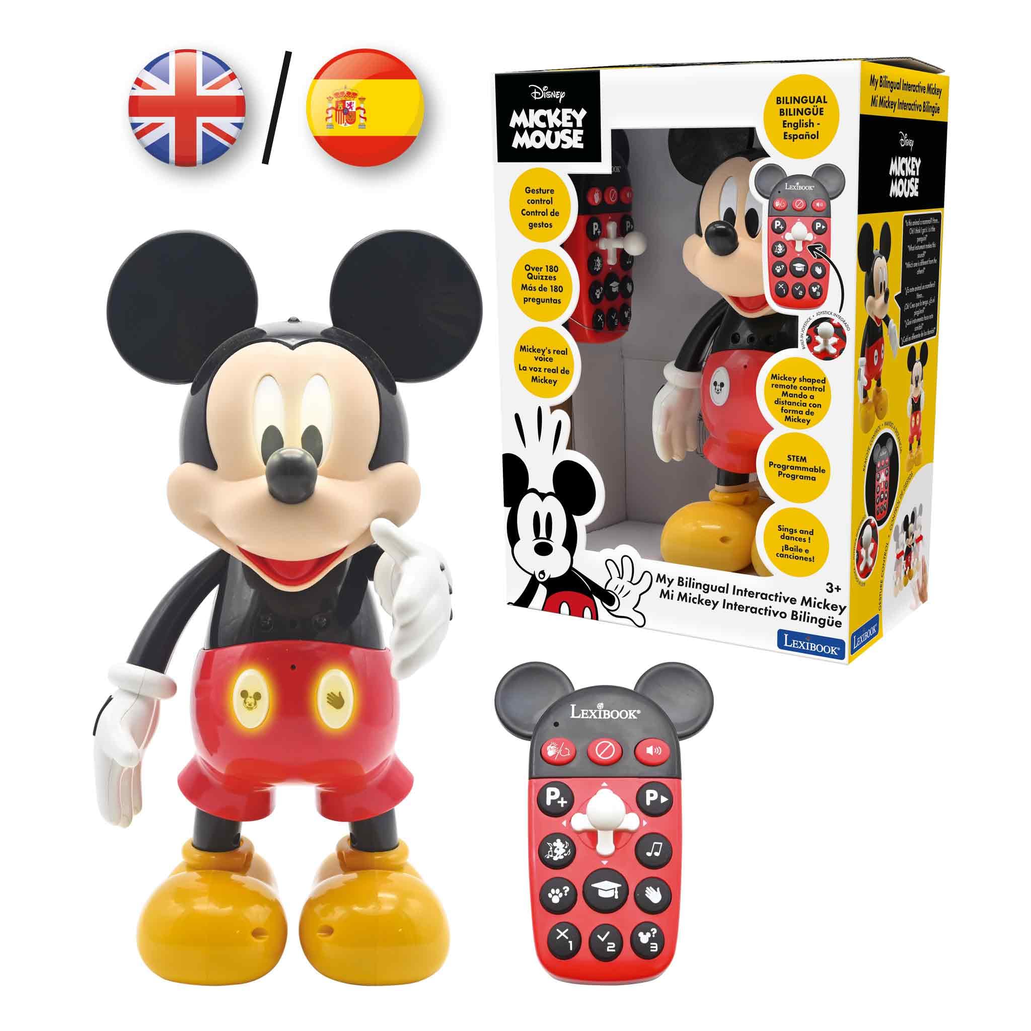 Lexibook Disney Bilingual Mickey Robot - Educational Interactive Toy with Quizzes, Dance & Light Effects