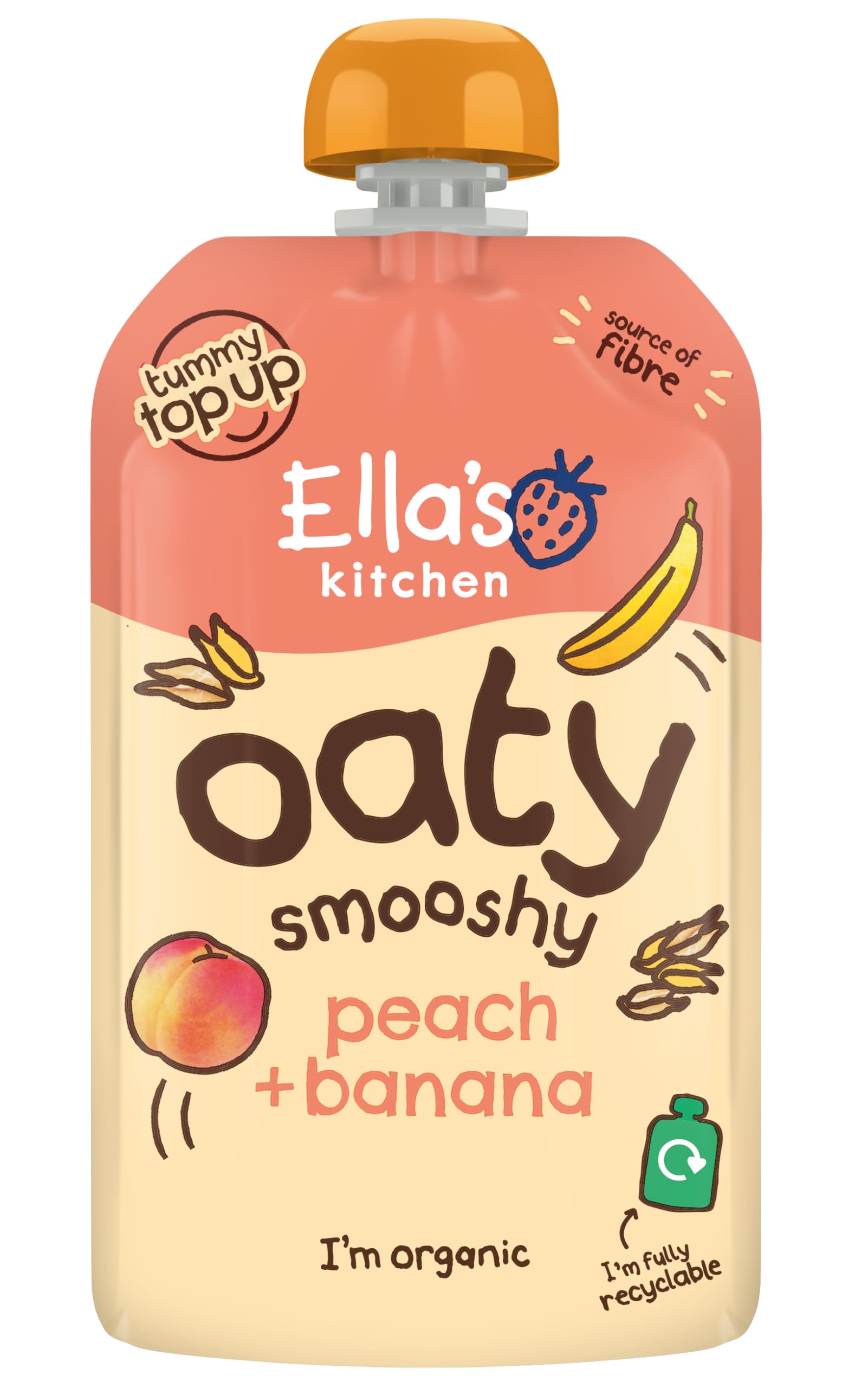 Ella's Kitchen - Peach + Banana Oaty Smooshy 4 x 90g 3
