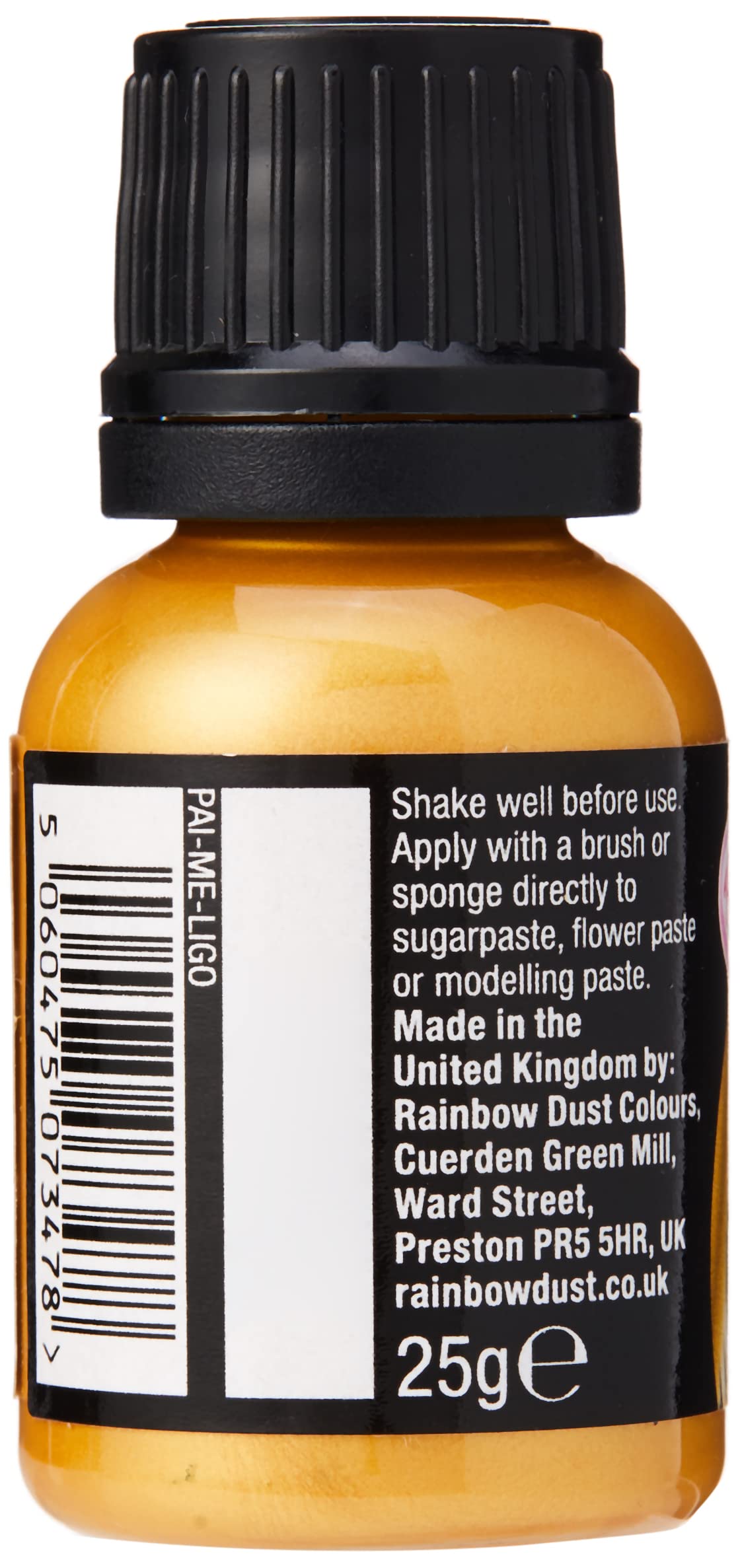 Rainbow Dust - Metallic Light Gold Edible Food Paint (25ml)