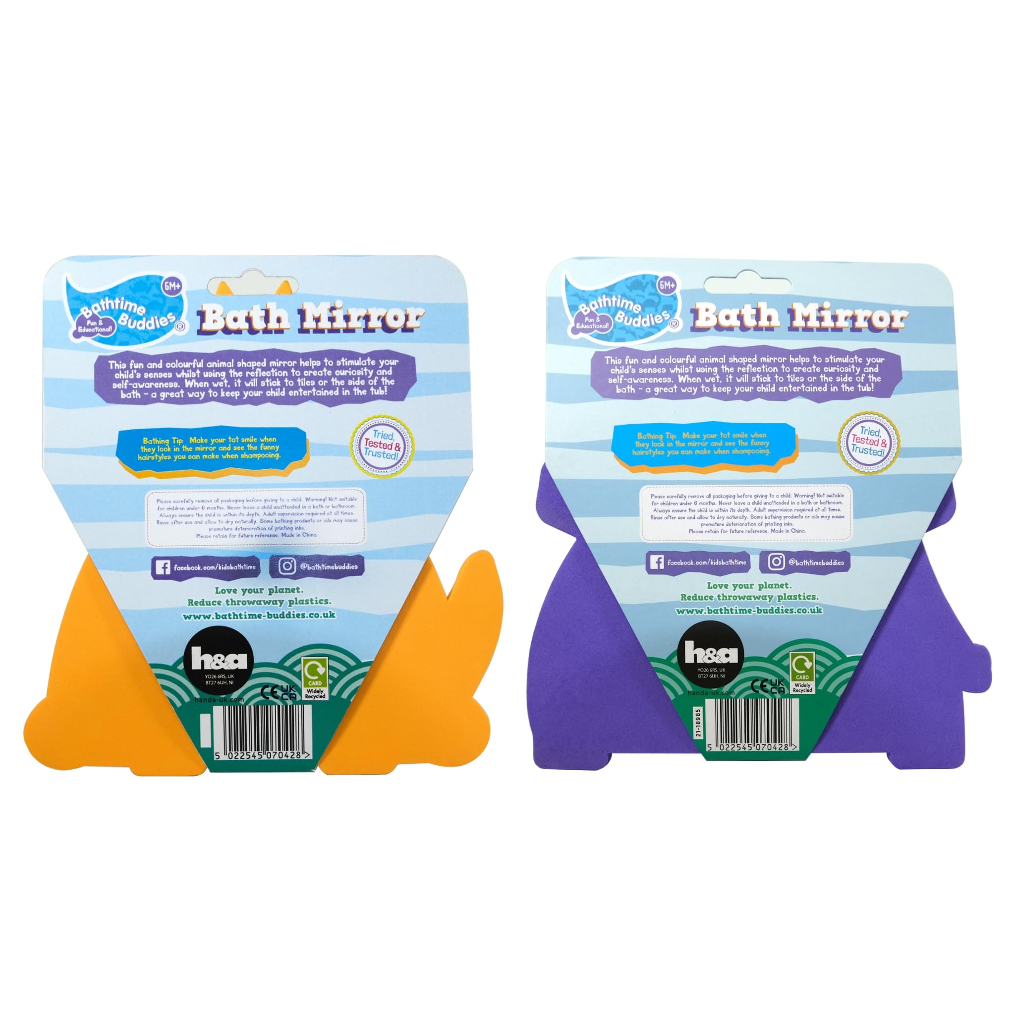 Bathtime Buddies Bath Mirror - Stick On Sensory Toy for 6-12 Months 6