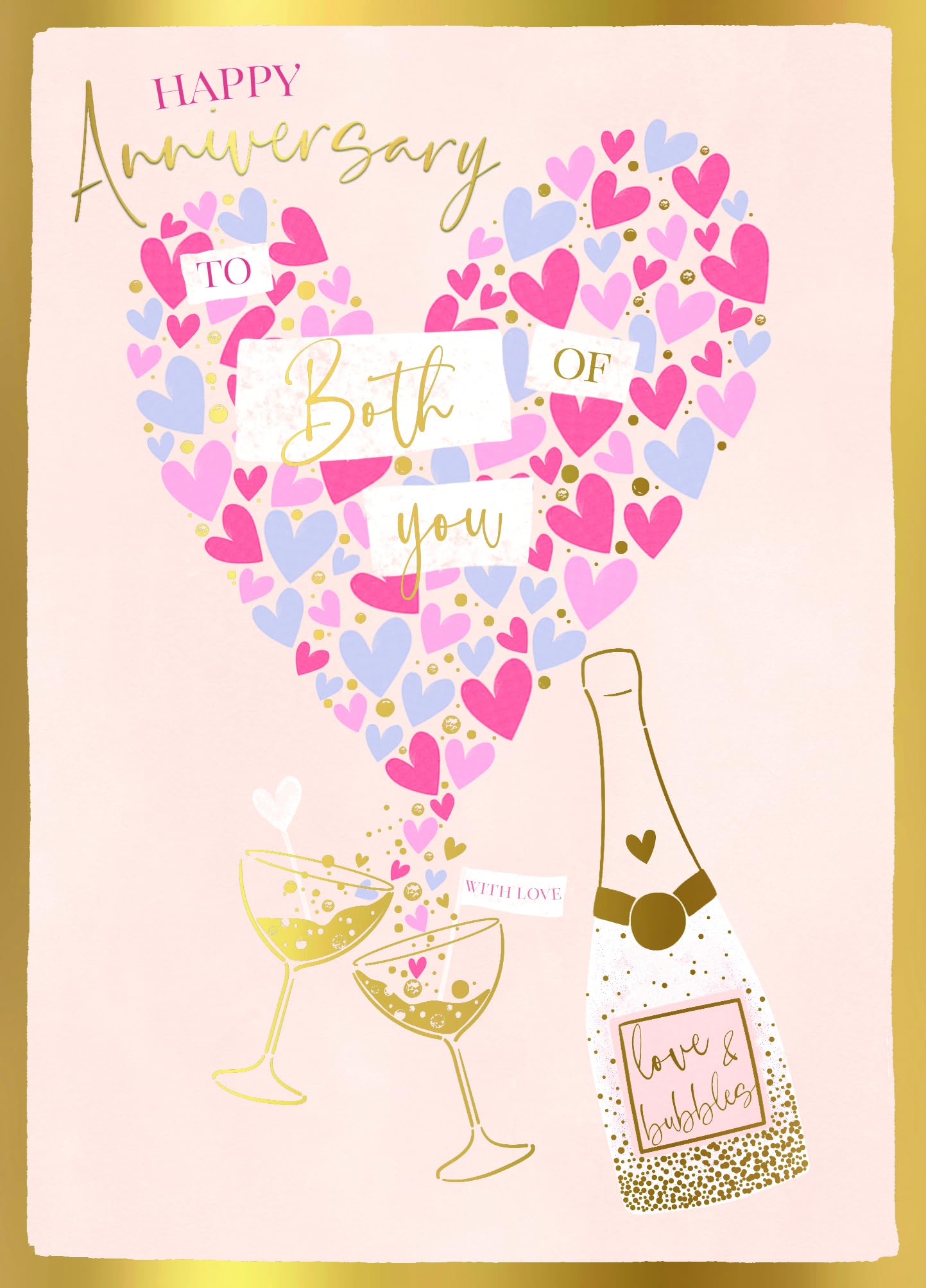 Wishing Well Luxury Anniversary Greeting Card - Gold Foil Detail | 5 x 7 Inch