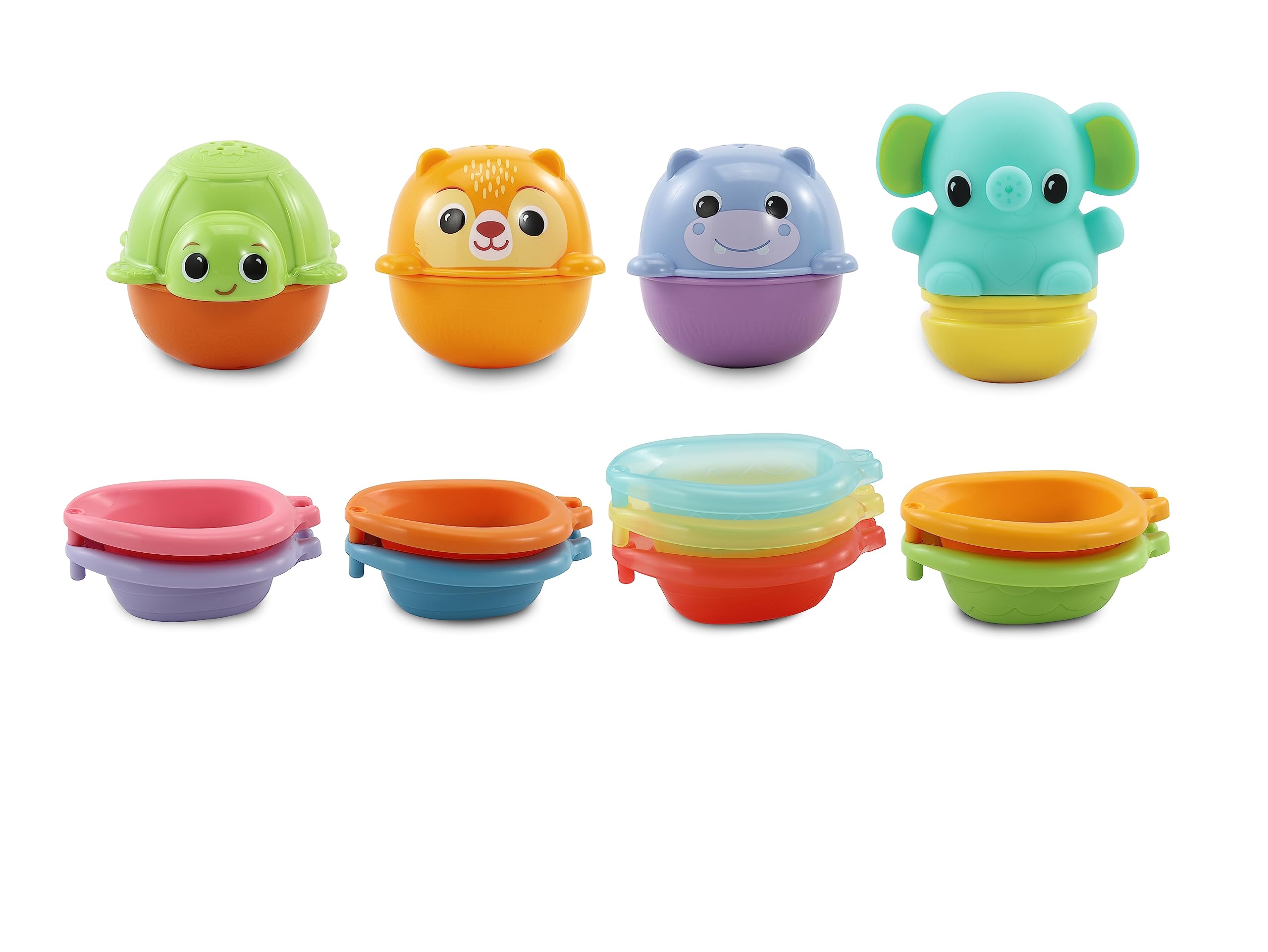 VTech Stack & Splash Bathtime Boats - Stacking & Linking Bath Toy with 9 Colors for Babies & Toddlers 5