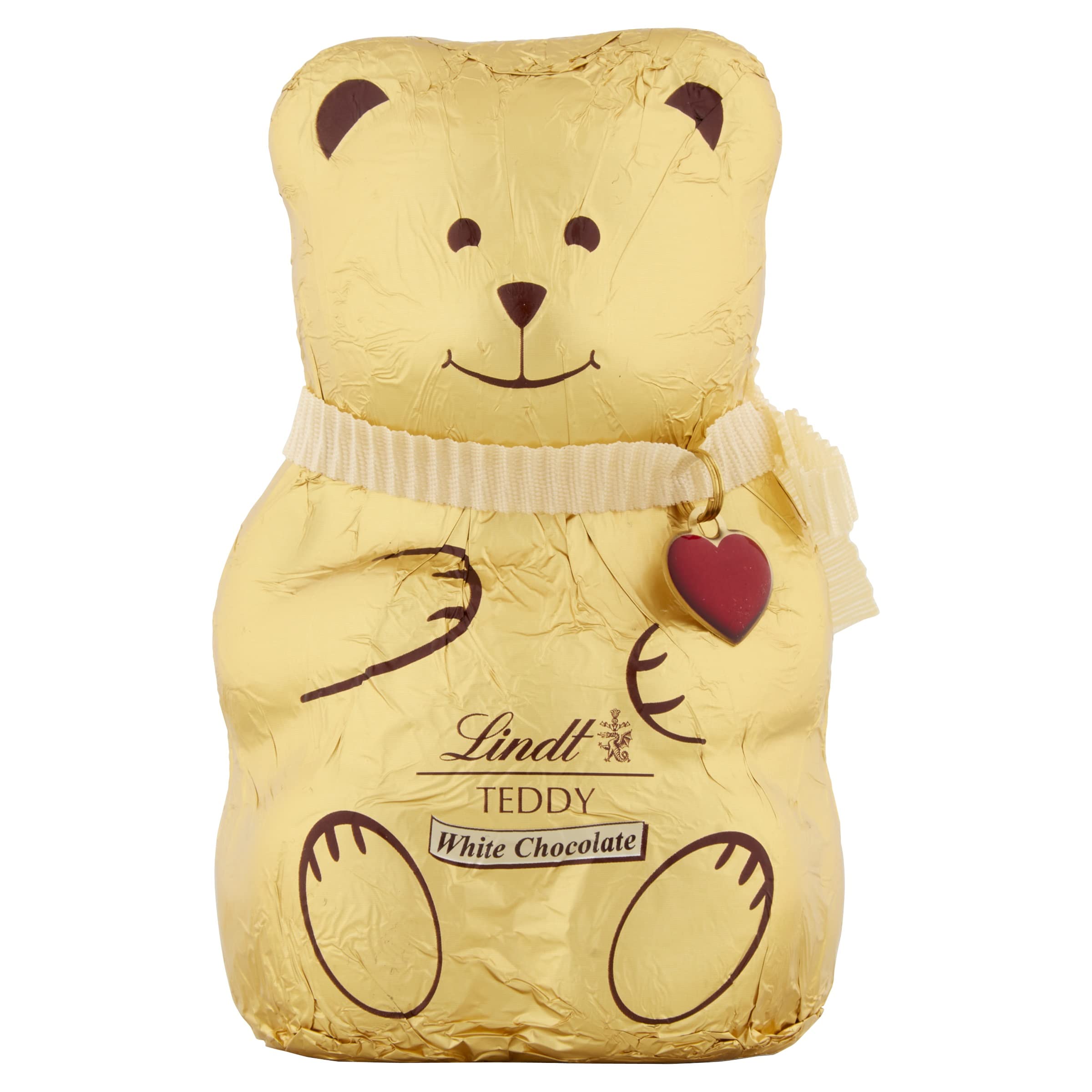 Lindt Teddy Christmas White Chocolate – 100g – Festive Gold Foil Gift