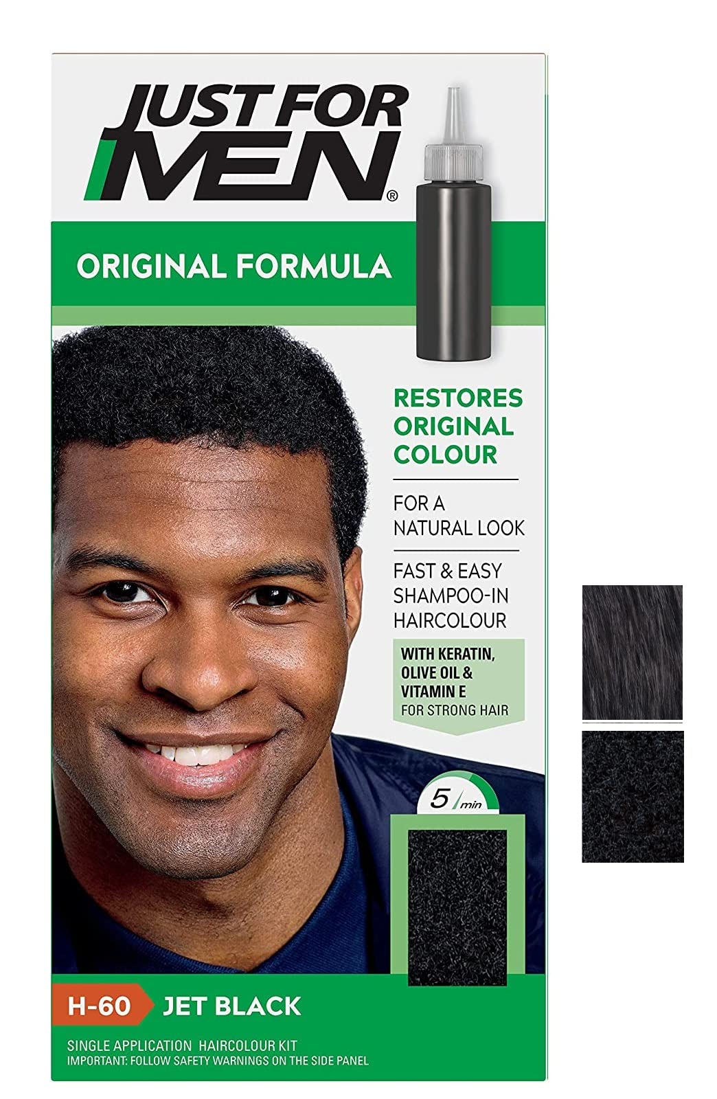 Just For Men Original Formula Jet Black Hair Dye - Shampoo-In Permanent Colour (H60)