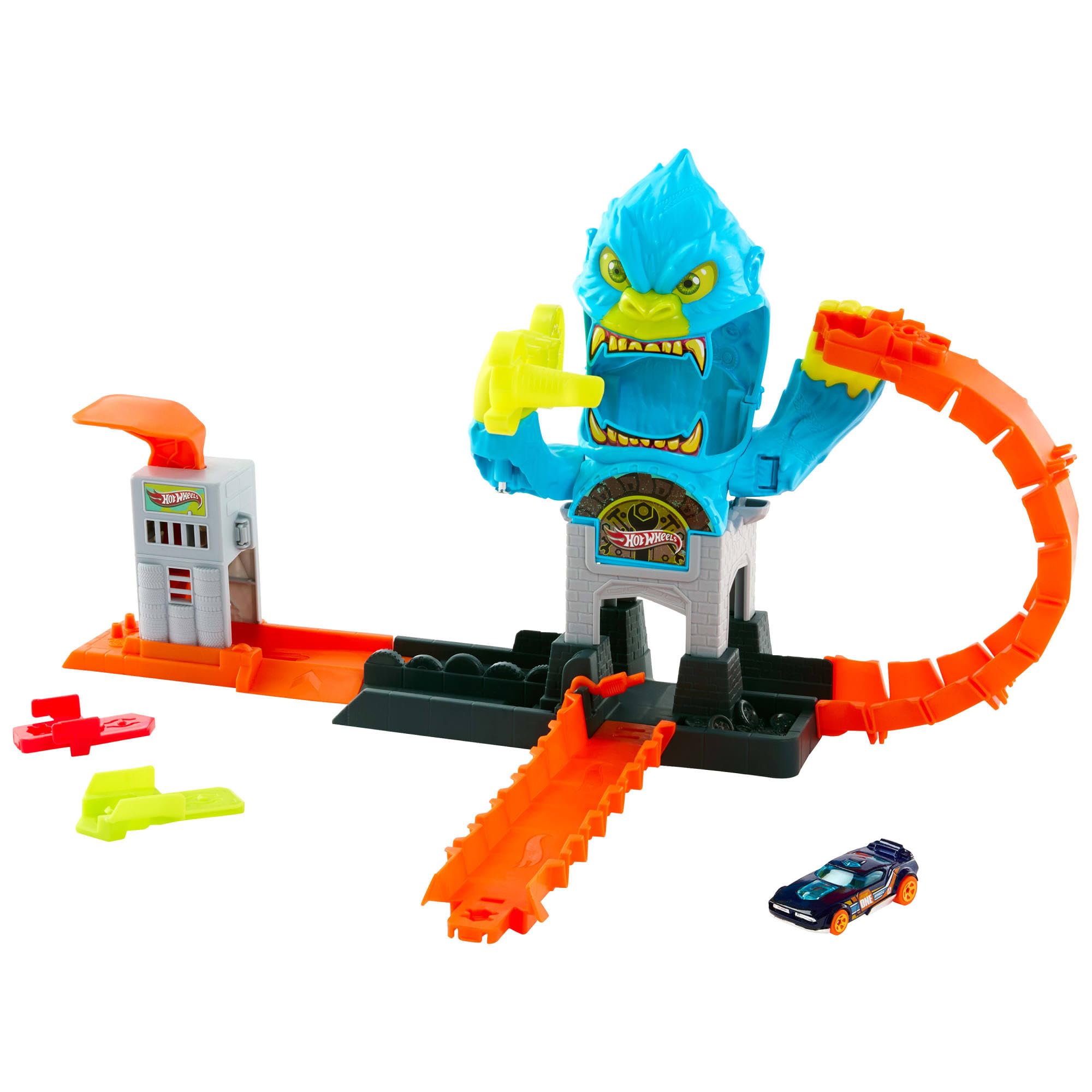 Hot Wheels City Gorilla Slam Attack Playset with 1:64 Scale Die-Cast Car | Model JHL92 1