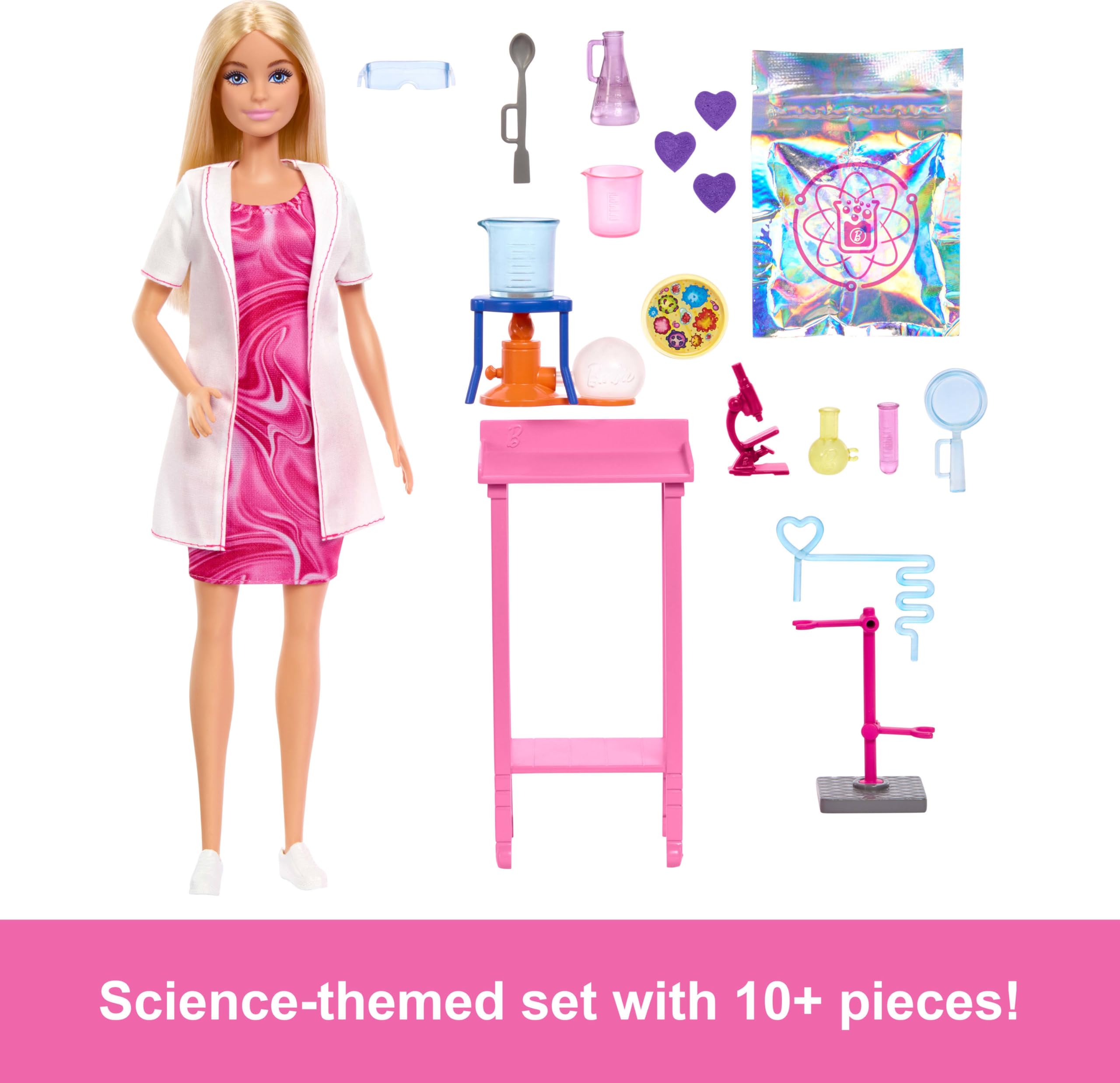 Barbie Scientist Doll & Accessories Playset - Color-Change Lab Experiments for Kids 3+