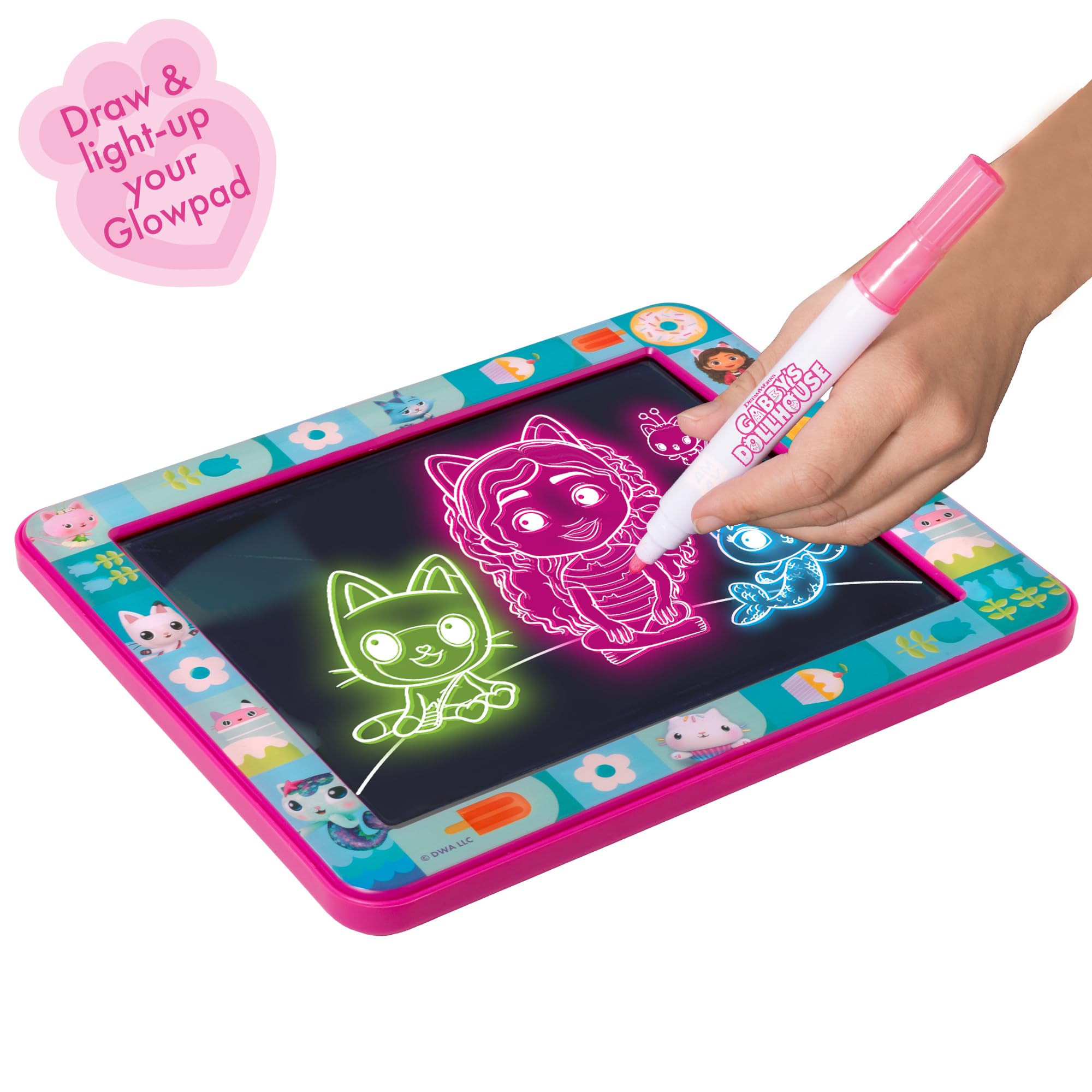 John Adams Gabby's Dollhouse GLOWPAD - Light-Up Drawing Board for Kids 3+