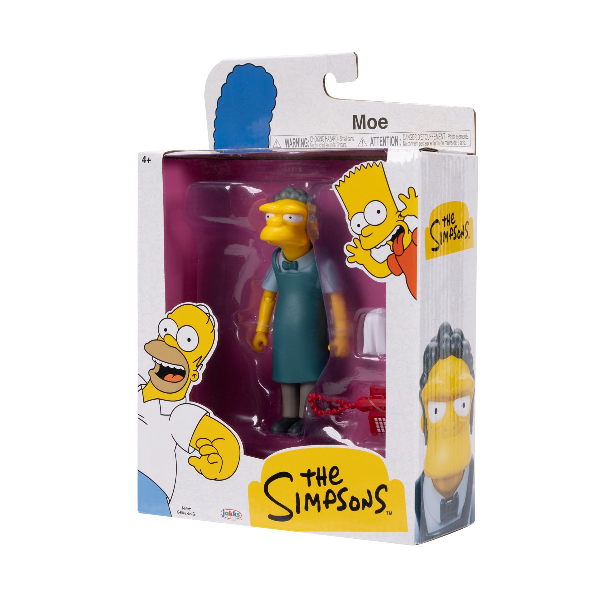 JAKKS Pacific The Simpsons - Moe Szyslak 12.7cm Articulated Action Figure with Phone & Dishcloth Accessory 4