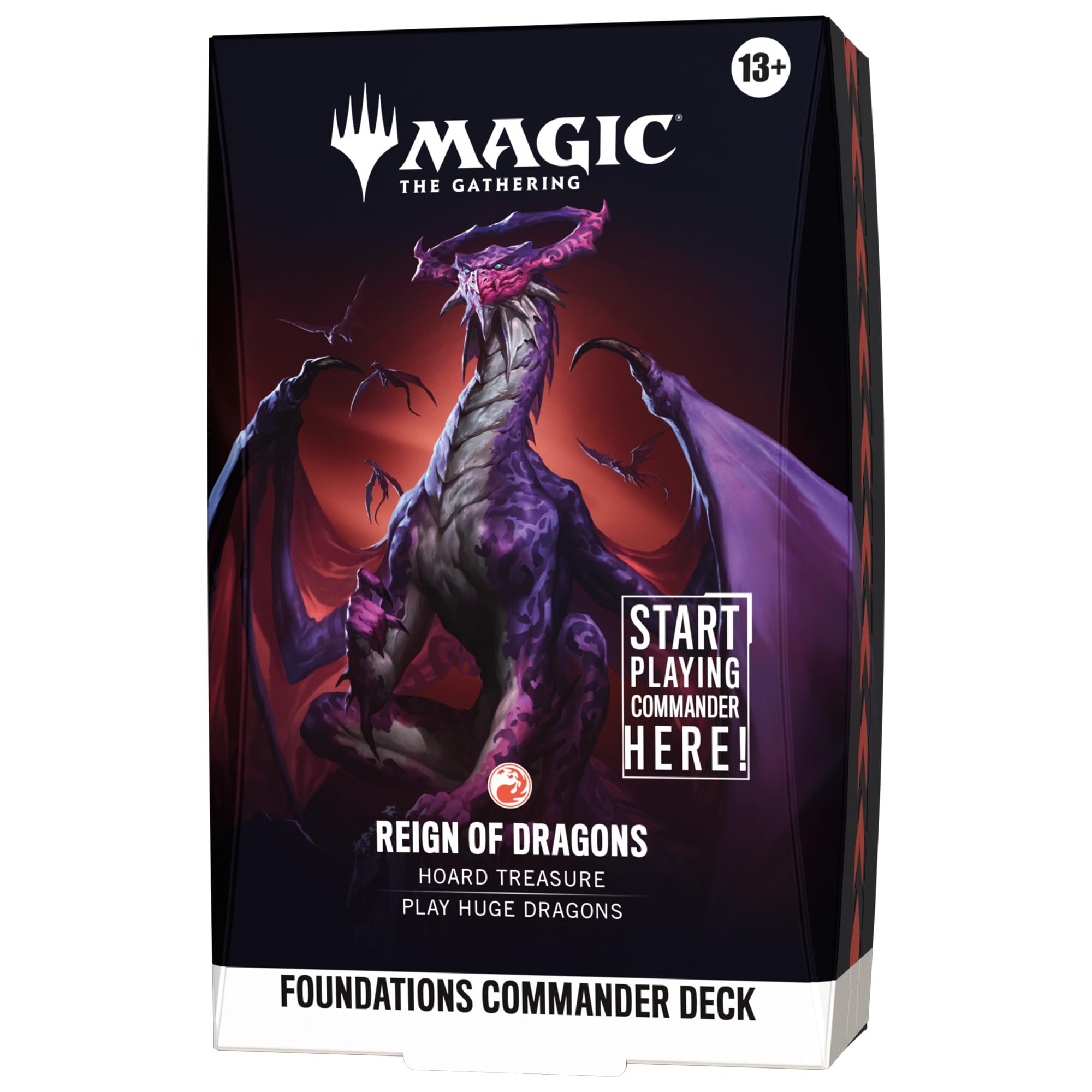 Magic: The Gathering Foundations Commander Deck - Reign of Dragons | 100 Cards | Unisex Adult 1