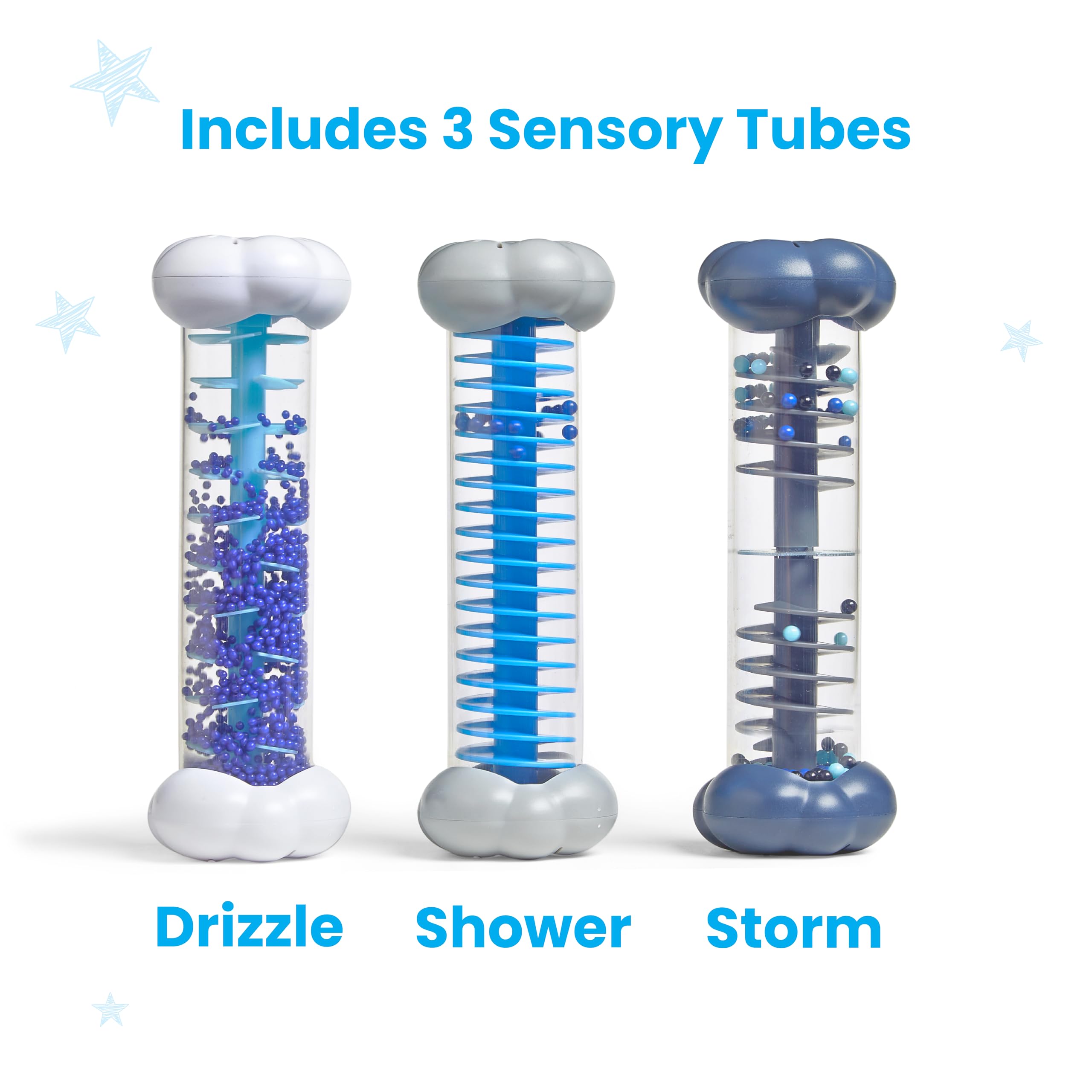 Learning Resources Sounds of Rain Sensory Tubes - 3 Different Weather Sounds for Sensory Play