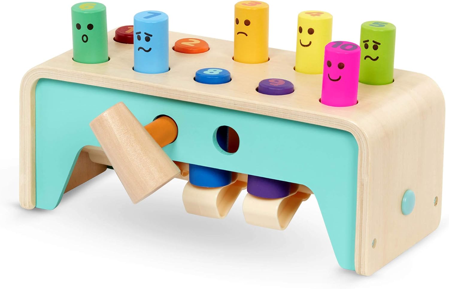 Battat Wooden Pounding Bench Toy - Hammering Pegs Playset for Toddlers 12 Months+