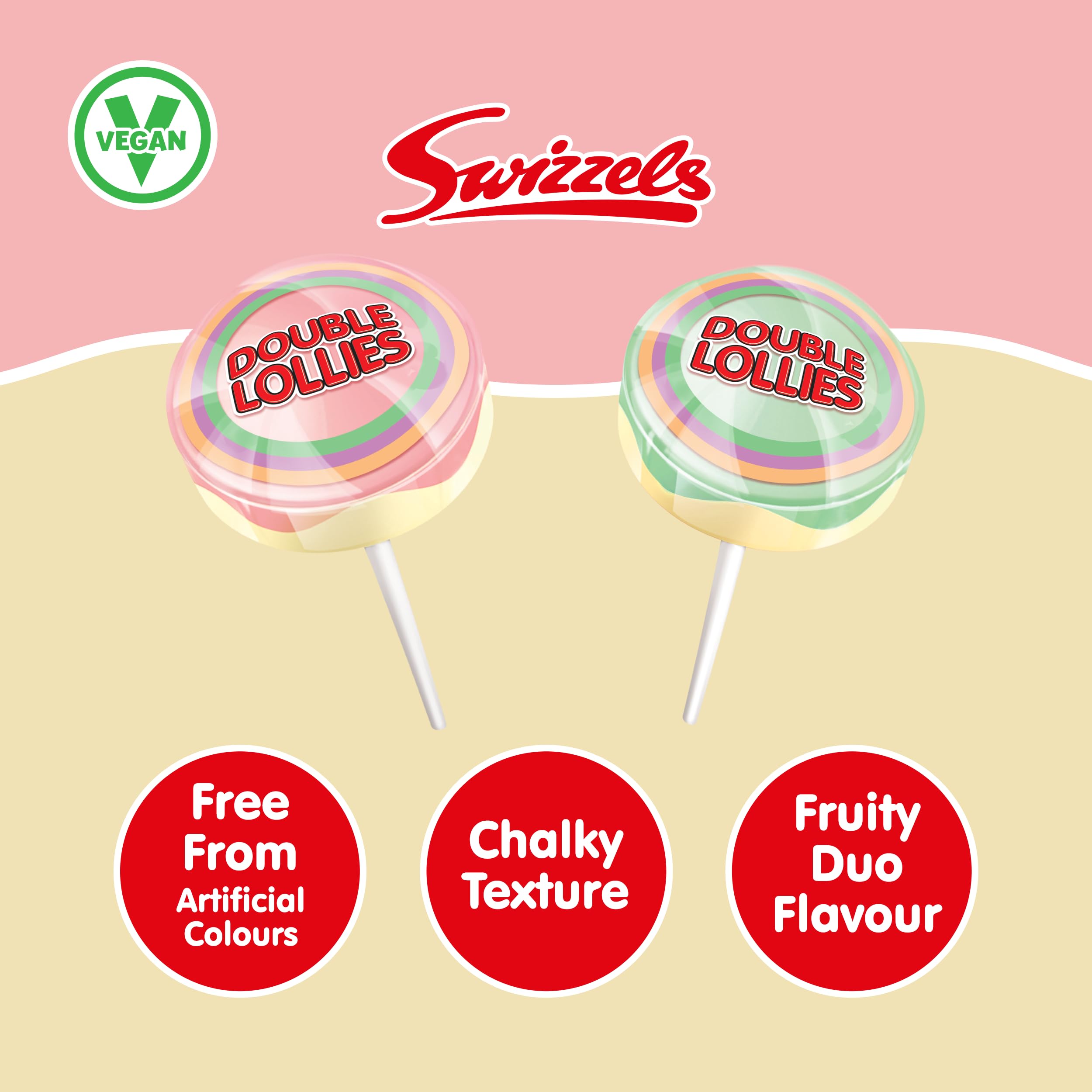 Swizzels Original Double Lollies - Assorted Fruity Sweets in Can