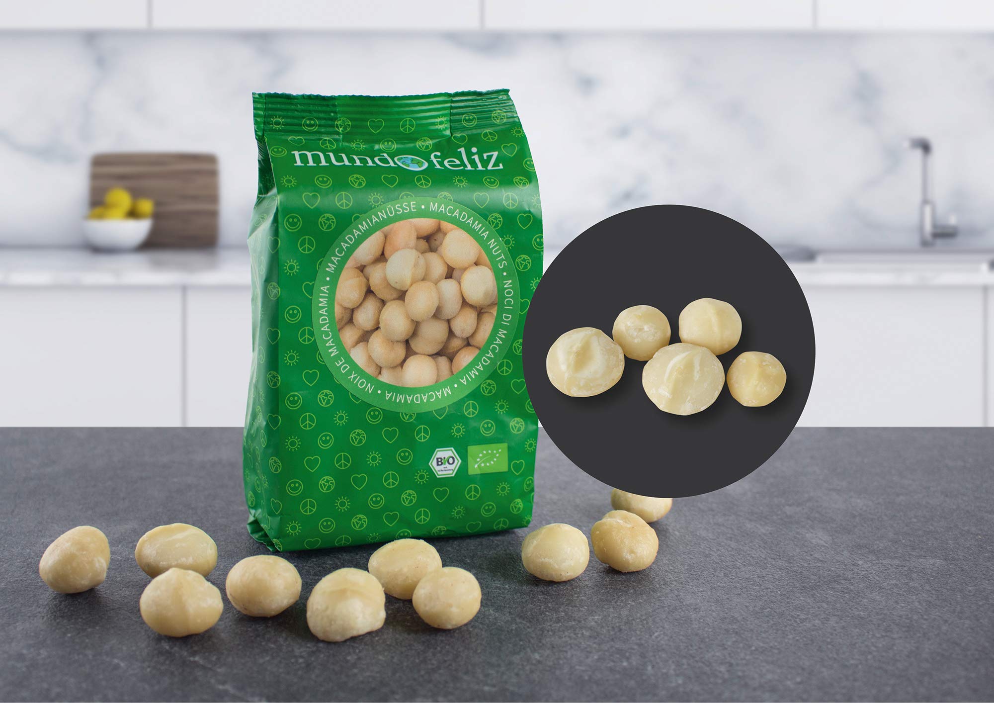 Mundo Feliz Organic Raw Macadamia Nuts - 5 x 100g Pack | Unsalted | Vegan 2