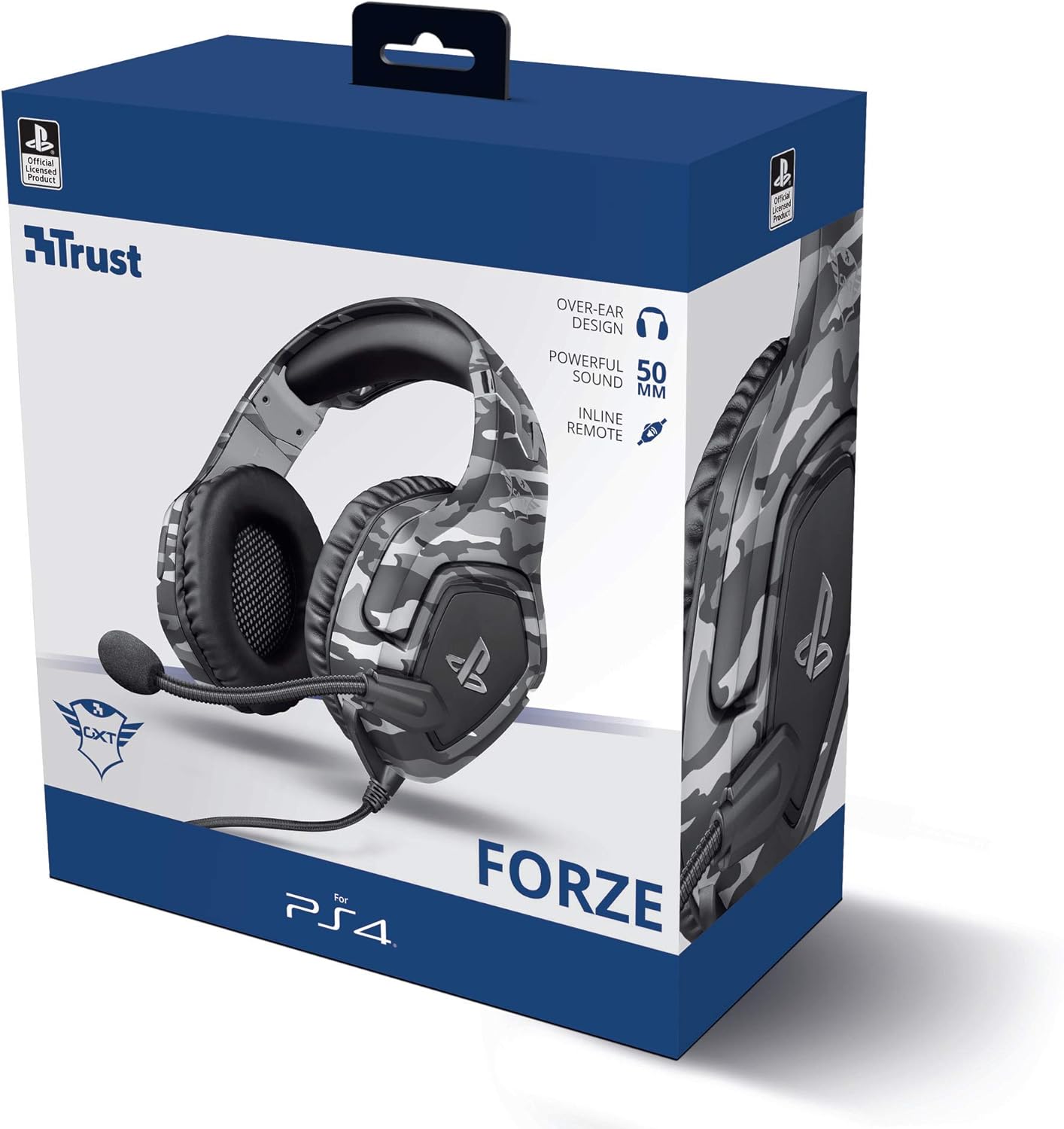 Trust GXT 488 Forze-G Gaming Headset for PS4 and PS5 – Officially Licensed with 50mm Drivers, Foldable Mic, Inline Remote, Grey 3