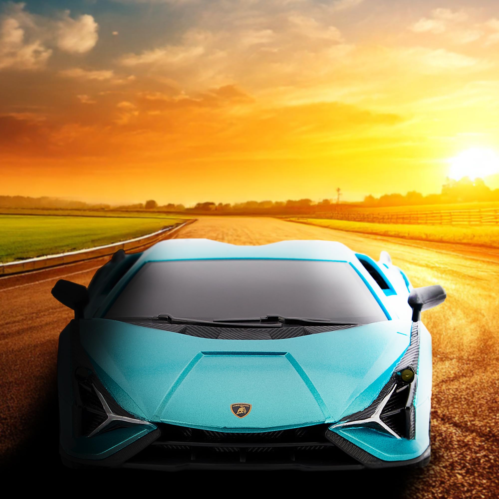 1:24 Scale RC Lamborghini Sián FKP 37 - Blue Licensed Remote Control Car for Kids & Adults 5