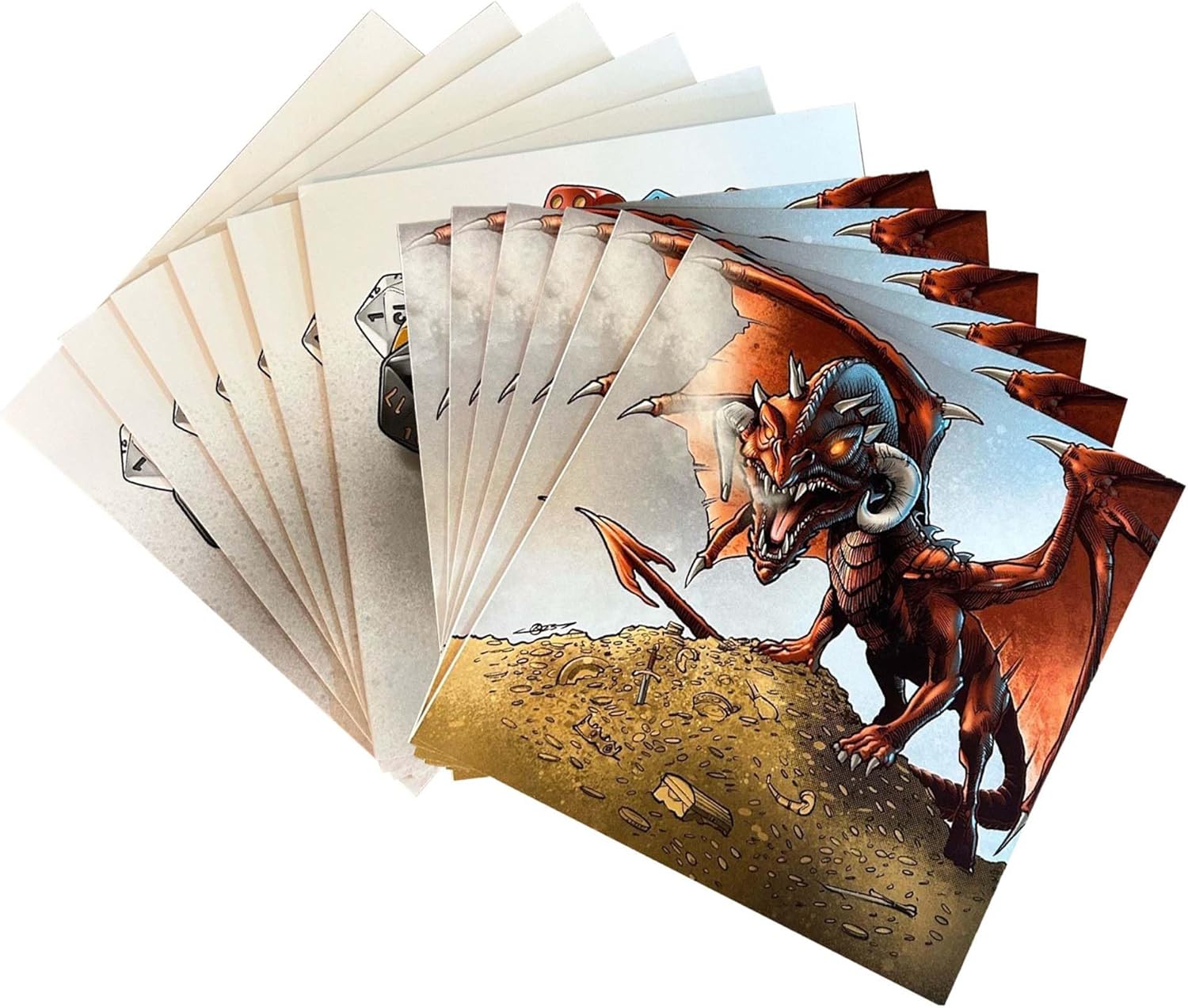 Loke RPG Greeting Cards 12 Pack – Illustrated Cards with Dragon & Dice Designs for Tabletop Gamers