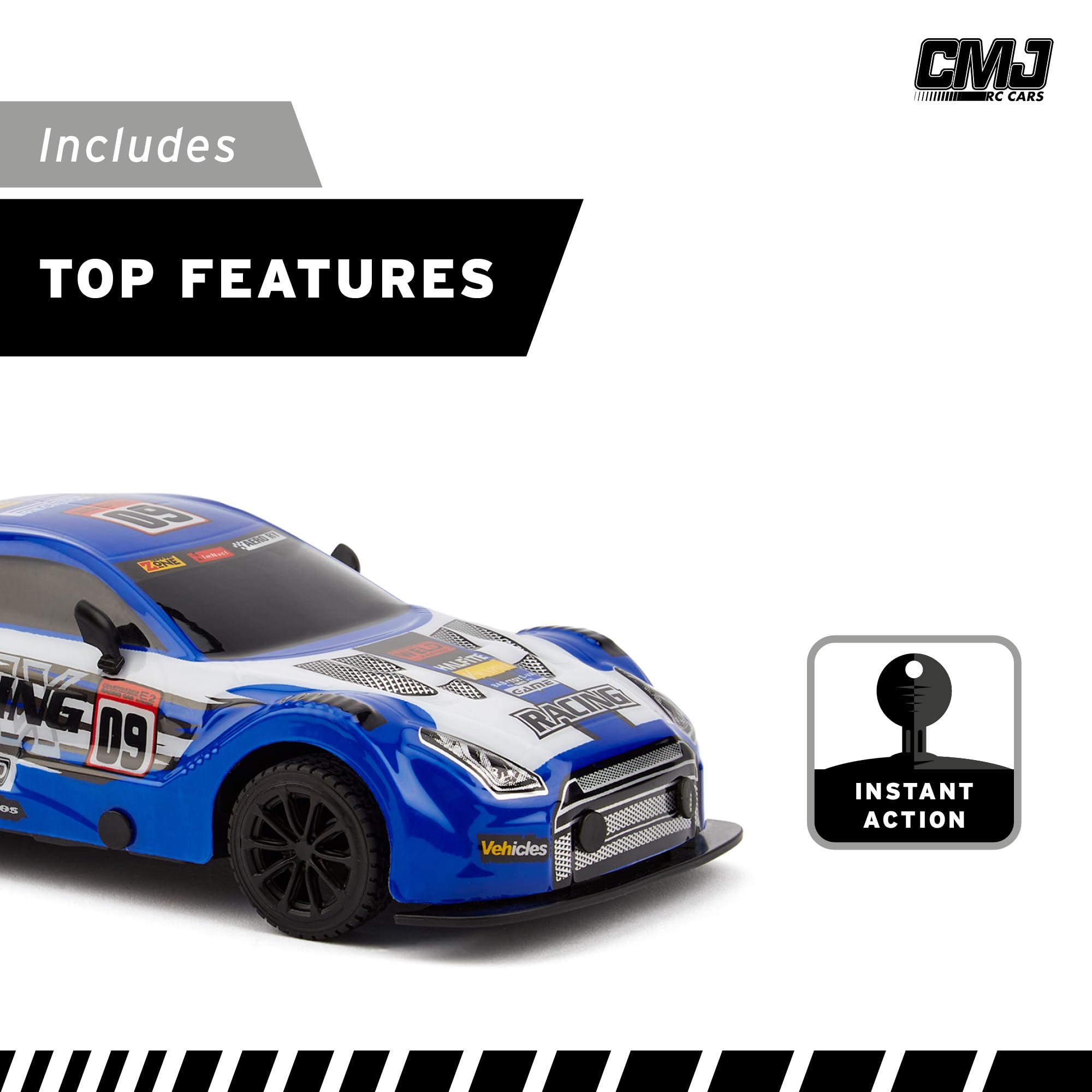 Road Rebel Blue Bolt RC Car - 1:24 Scale 2.4GHz High-Speed Remote Control Vehicle for Kids 3+ 5