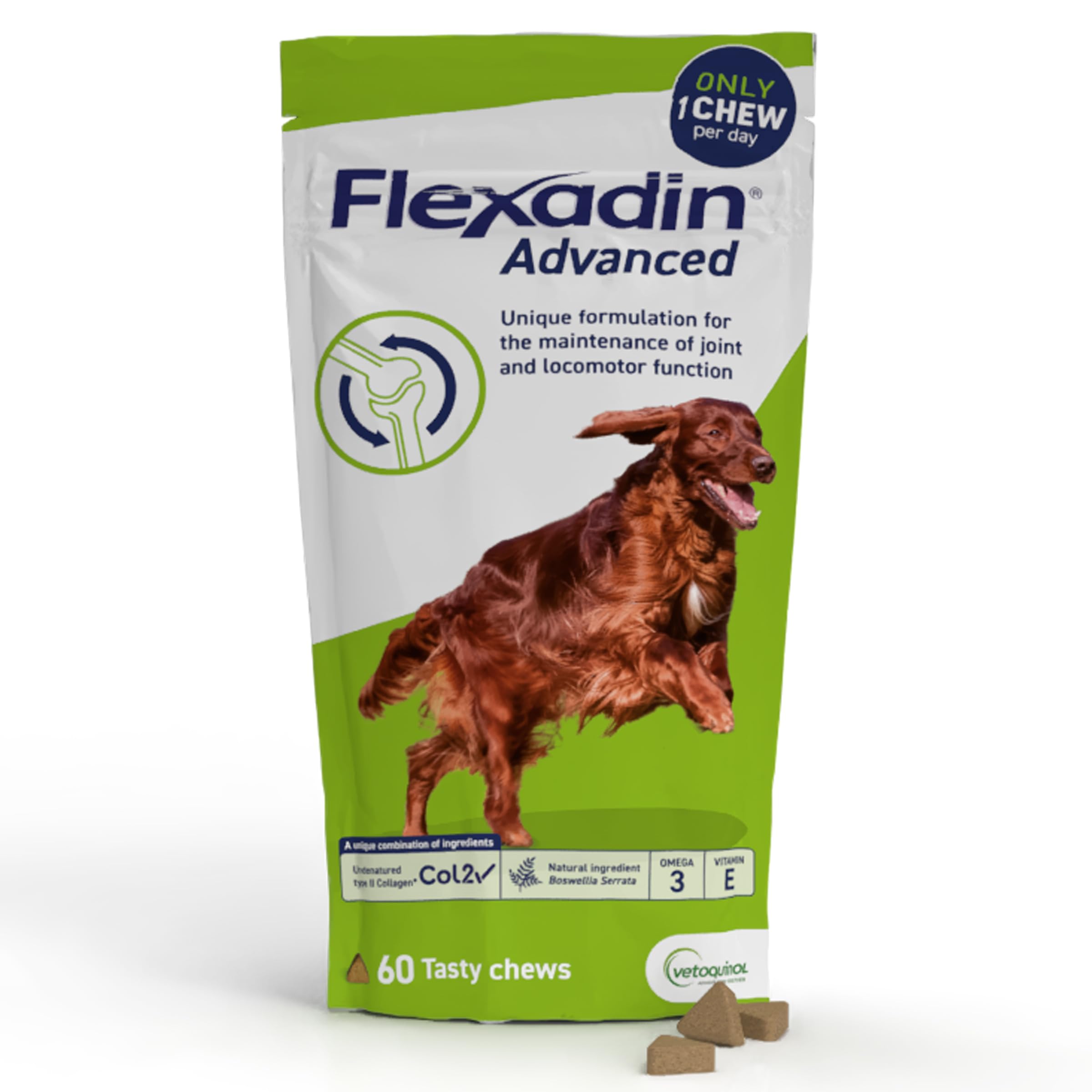 Vetoquinol Flexadin Advanced Hip & Joint Care for Dogs - 60 Chews