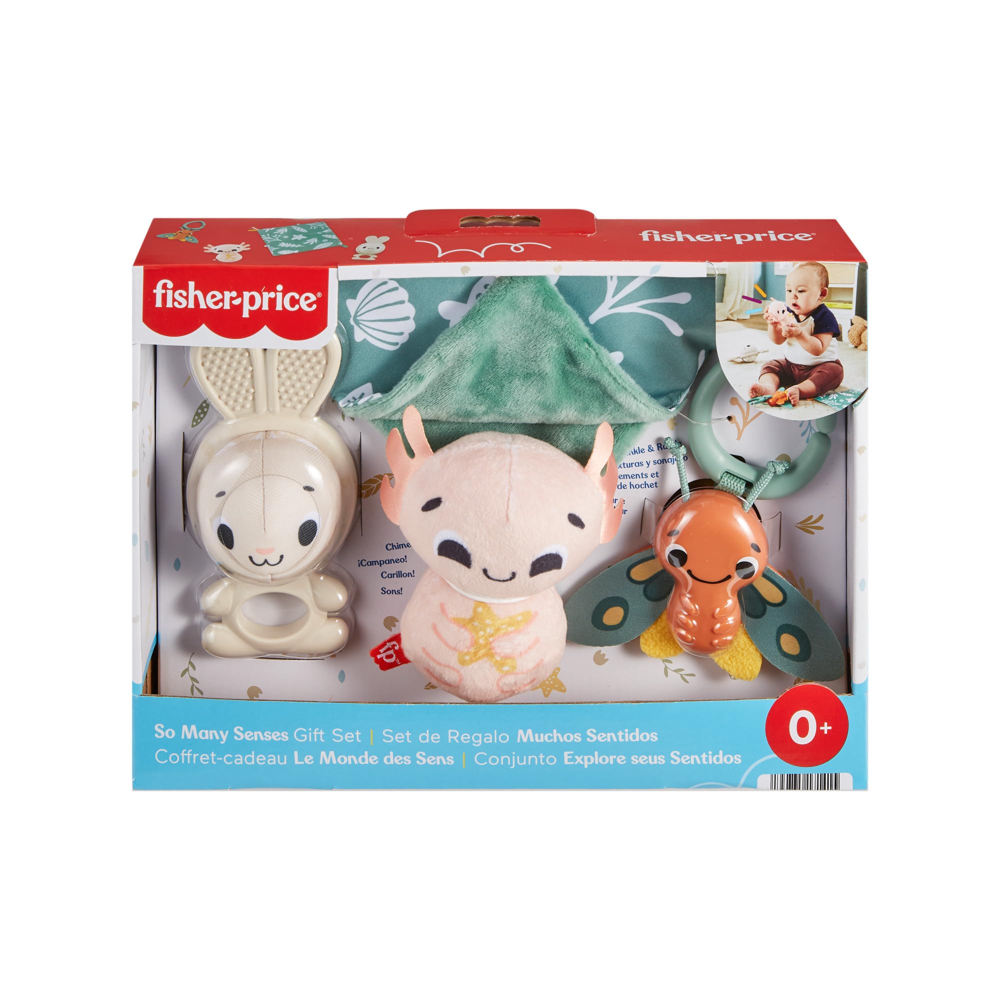 Fisher-Price So Many Senses Gift Set - 4pc Baby Sensory & Fine Motor Toy Set for Newborns 8