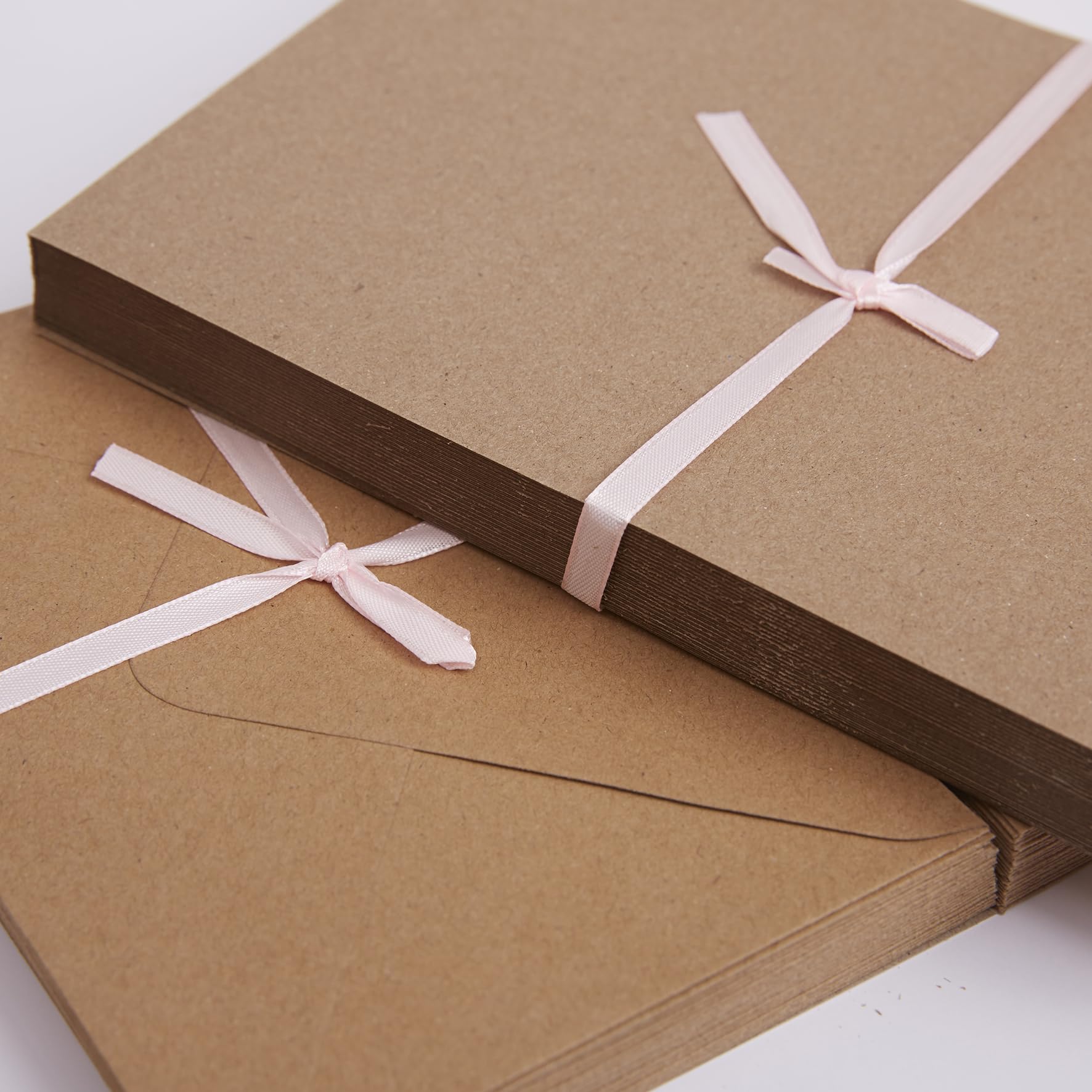 Papermania A6 Recycled Kraft Blank Card and Envelope Pack - 50 Count | 300gsm