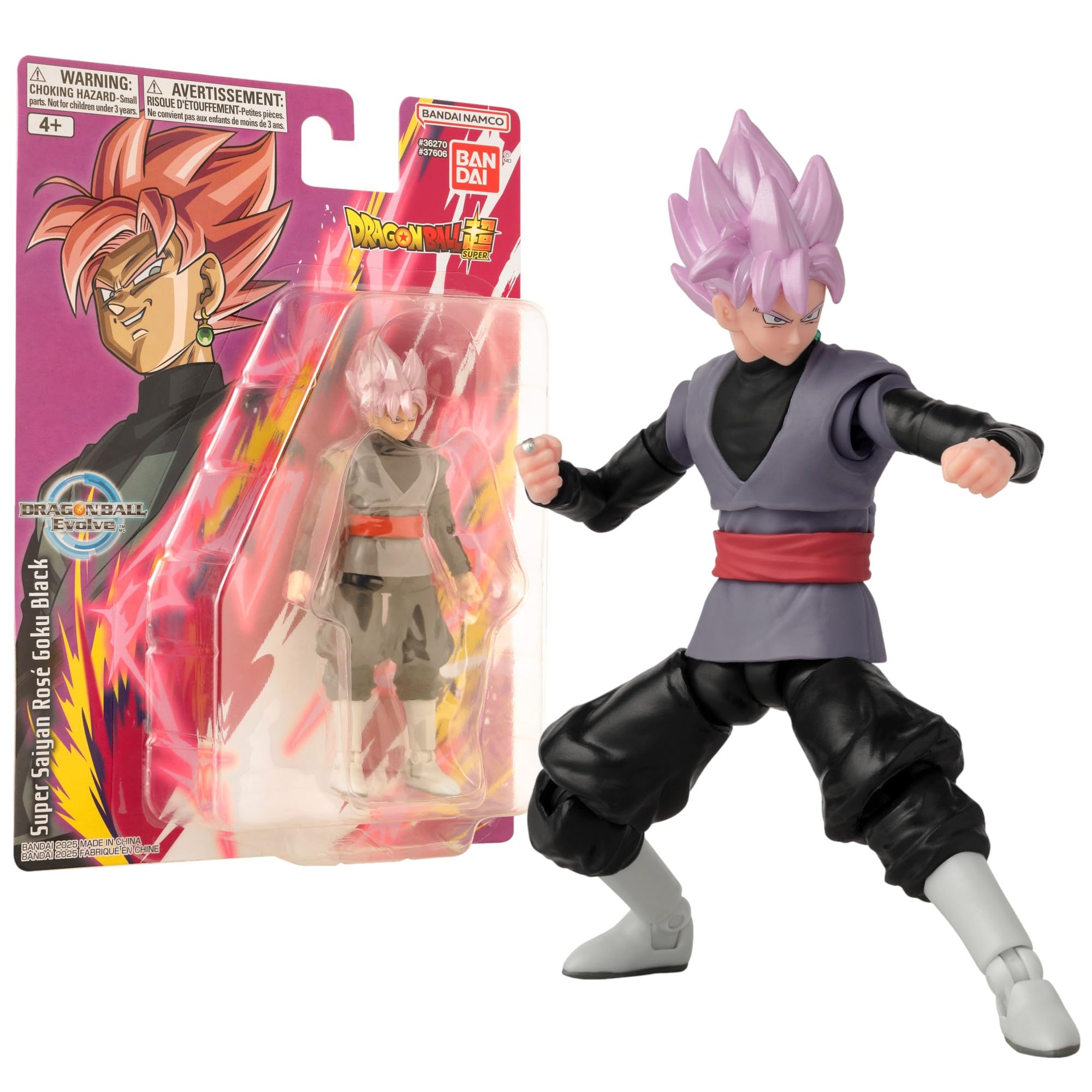 BANDAI Dragon Ball Evolve Super Saiyan Rose Goku Black Action Figure | 5 Inches | 27+ Points of Articulation