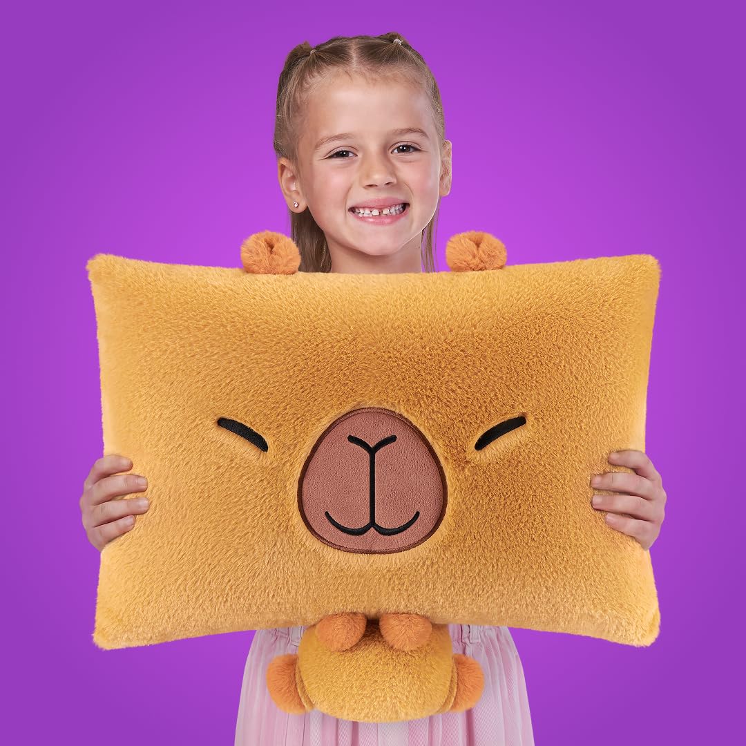 Pillow Peeps Capybara Plush Pillow - Super Soft Polyester | 14 Inch 4