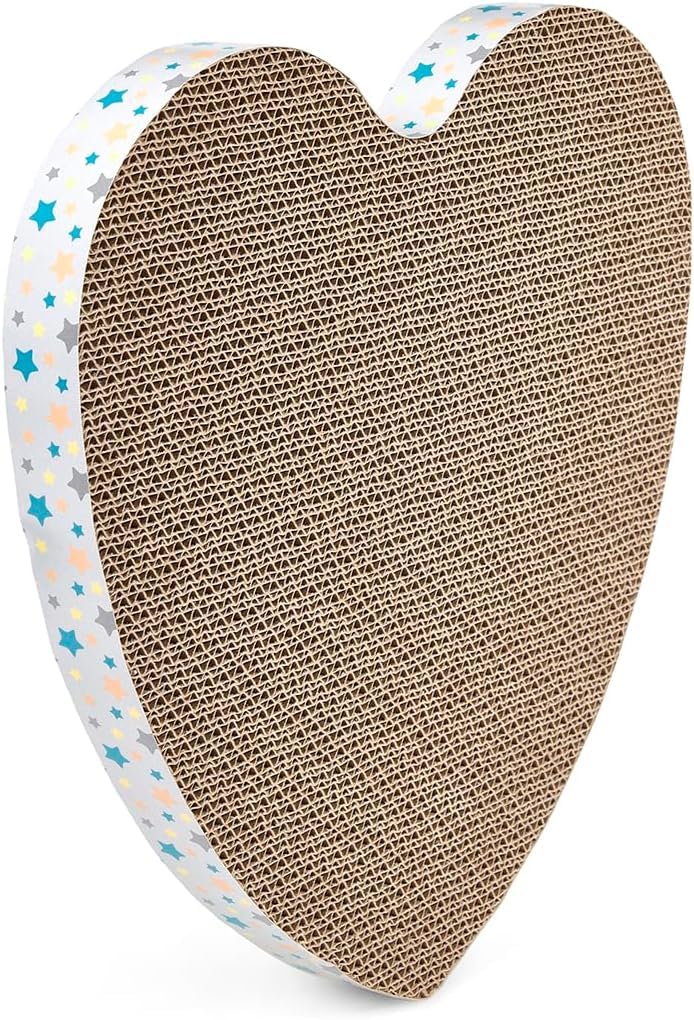 Petface Cardboard Heart Cat Scratcher - Durable & Catnip Infused | 330x330mm