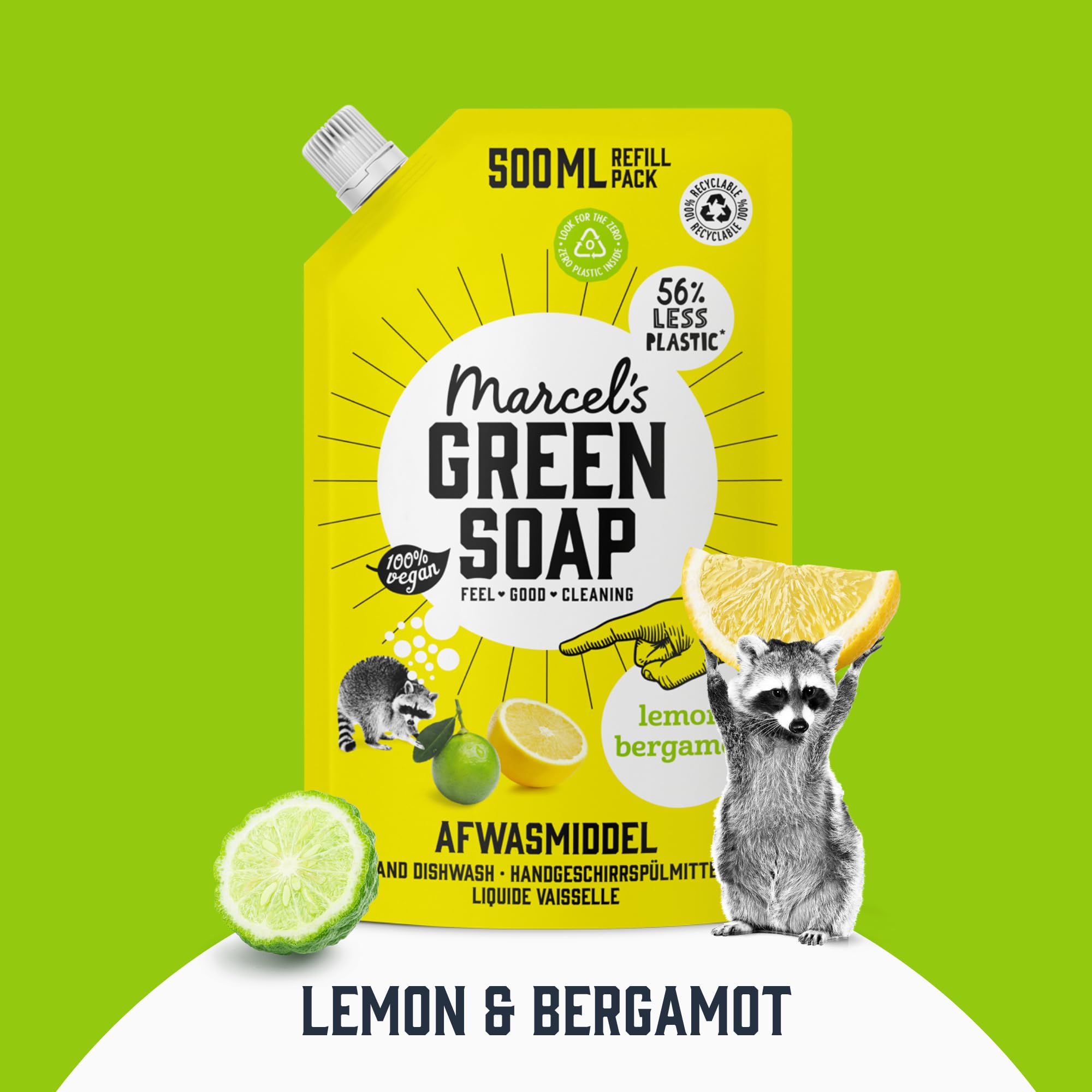 Marcel's Green Soap - Washing-up Liquid Lemon & Bergamot Refill (1L) 3