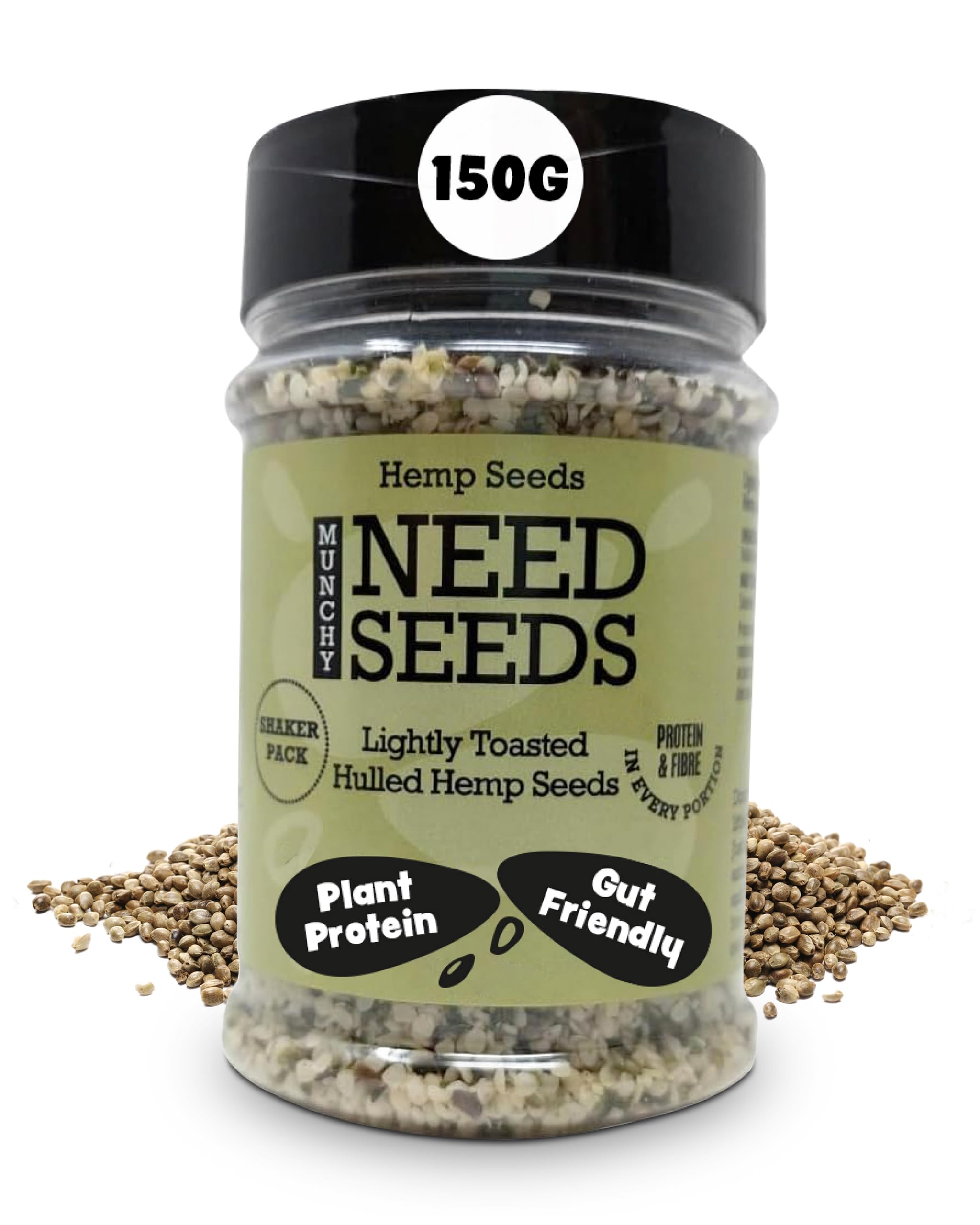 Munchy Seeds Toasted Hemp Seeds - 150g Shaker | High Protein | Omega-3 1
