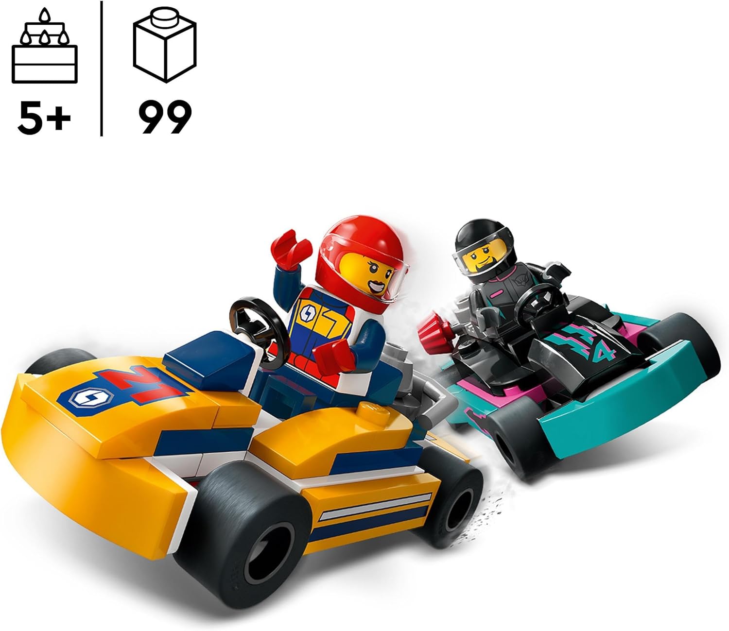 LEGO City Go-Karts and Race Drivers Playset - Buildable Racing Vehicles with Minifigures for Kids 5+