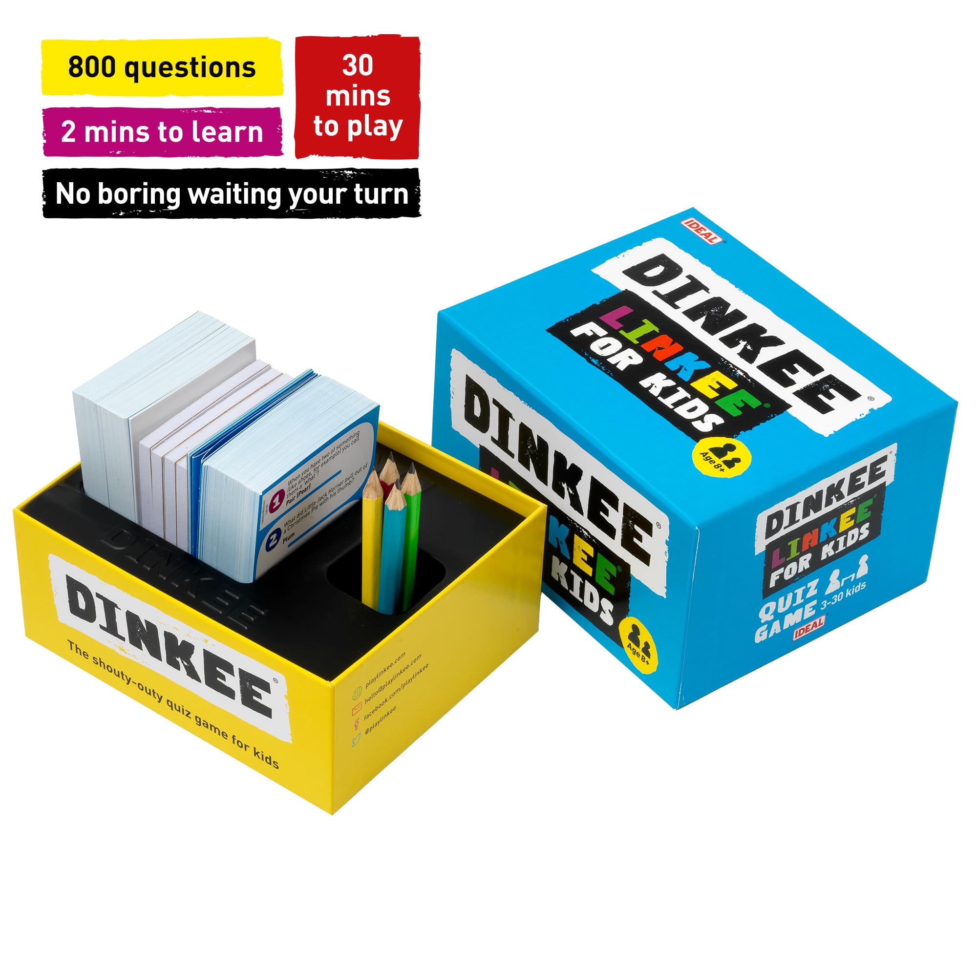 IDEAL Dinkee Linkee Trivia Game for Kids - Card Game for 3-30 Players, Ages 8+ 5