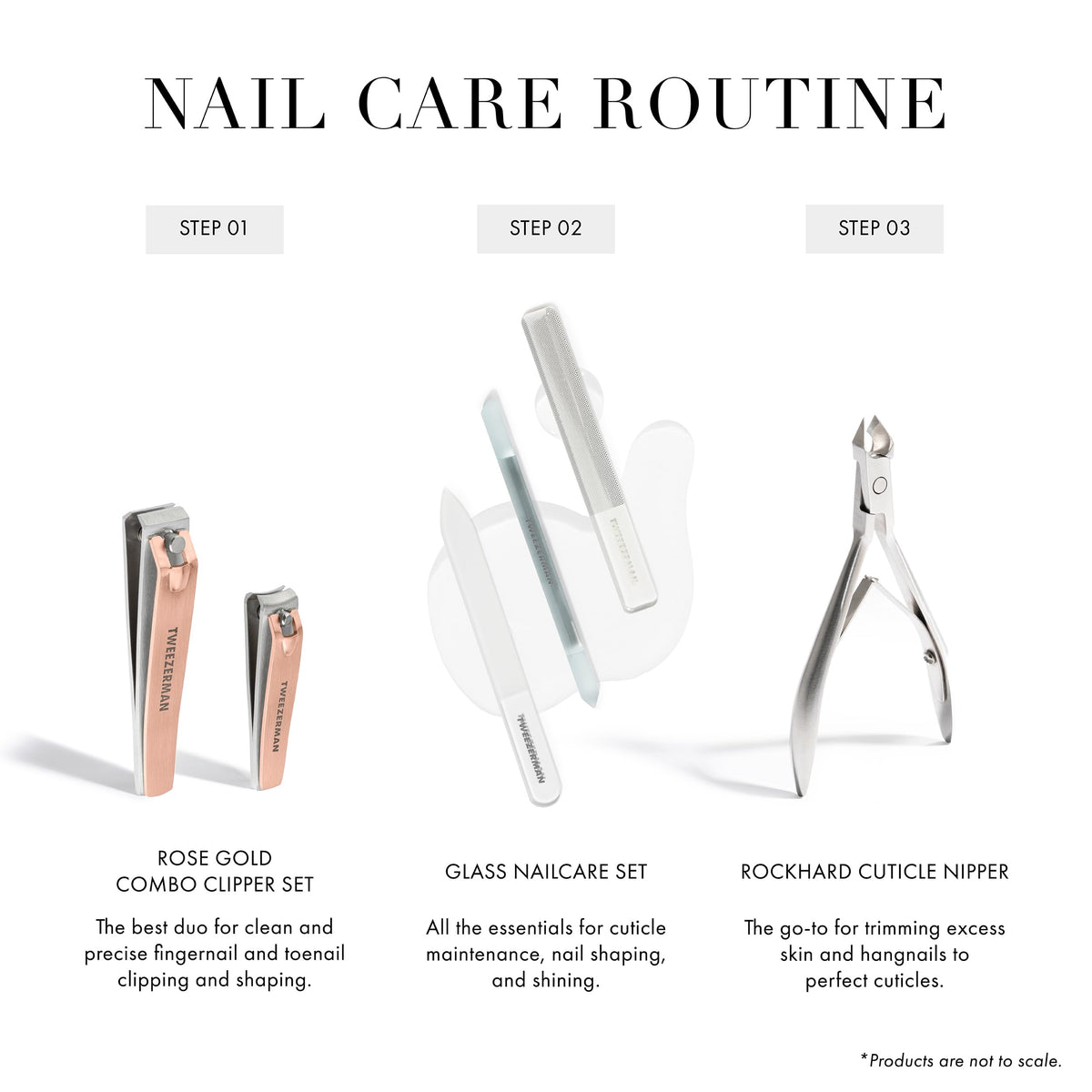 Tweezerman Rose Gold Combo Clipper Set - Stainless Steel, Fingernail & Toenail Clippers