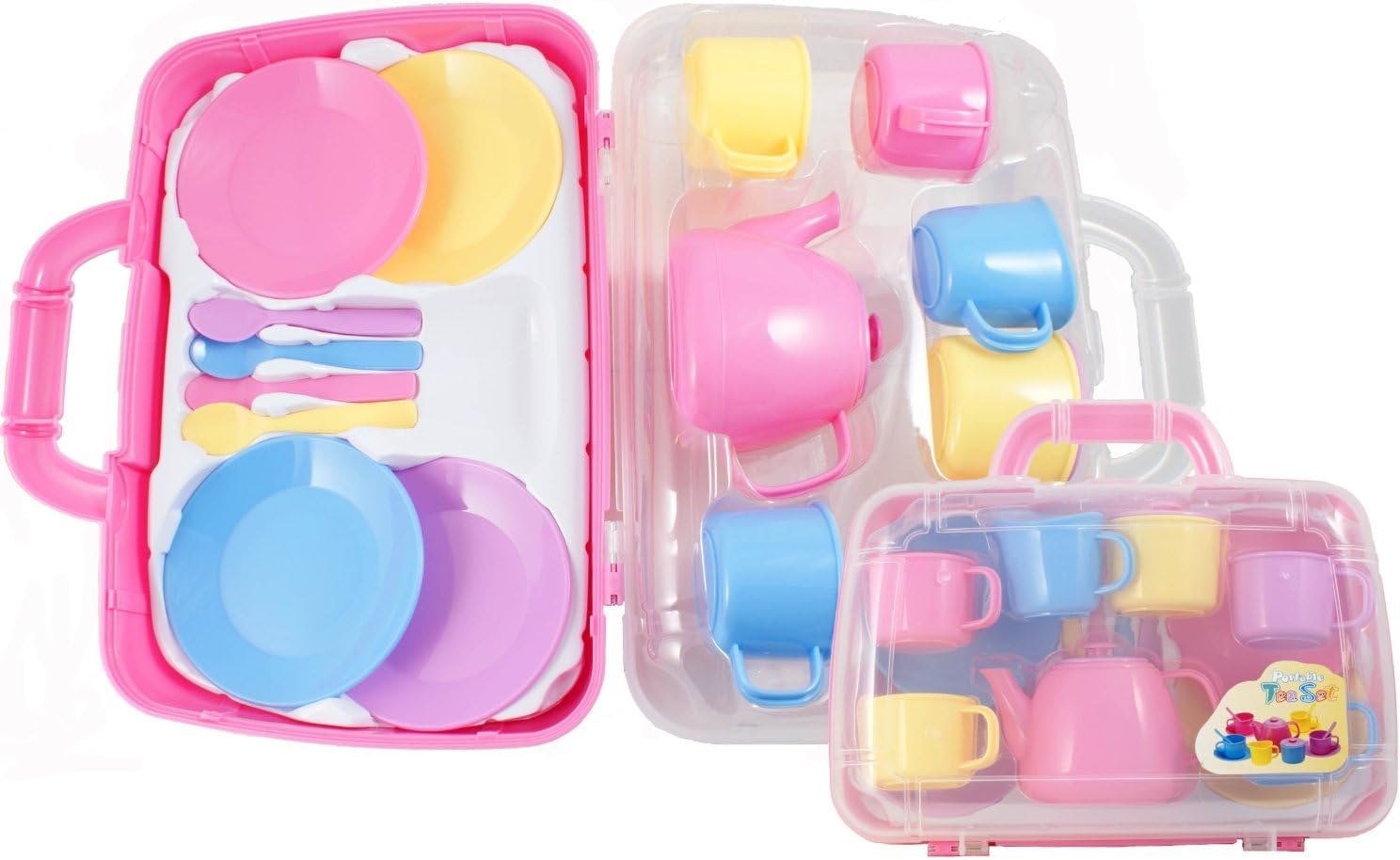 Peterkin Tea Set in Carry Case - Portable Playset for Pretend Tea Parties