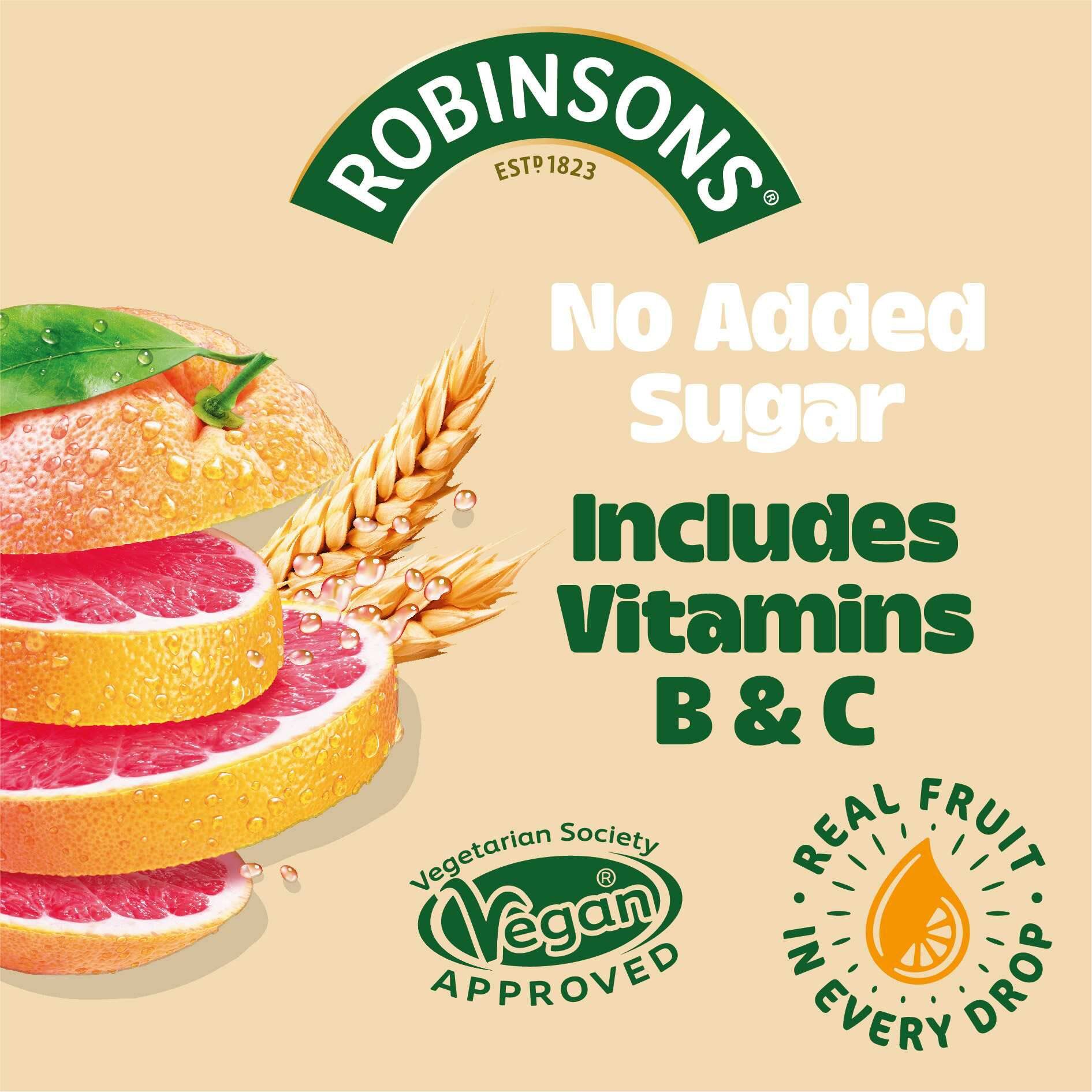 Robinsons Fruit and Barley - Real Fruit Squash, Low Calorie - Pink Grapefruit 3
