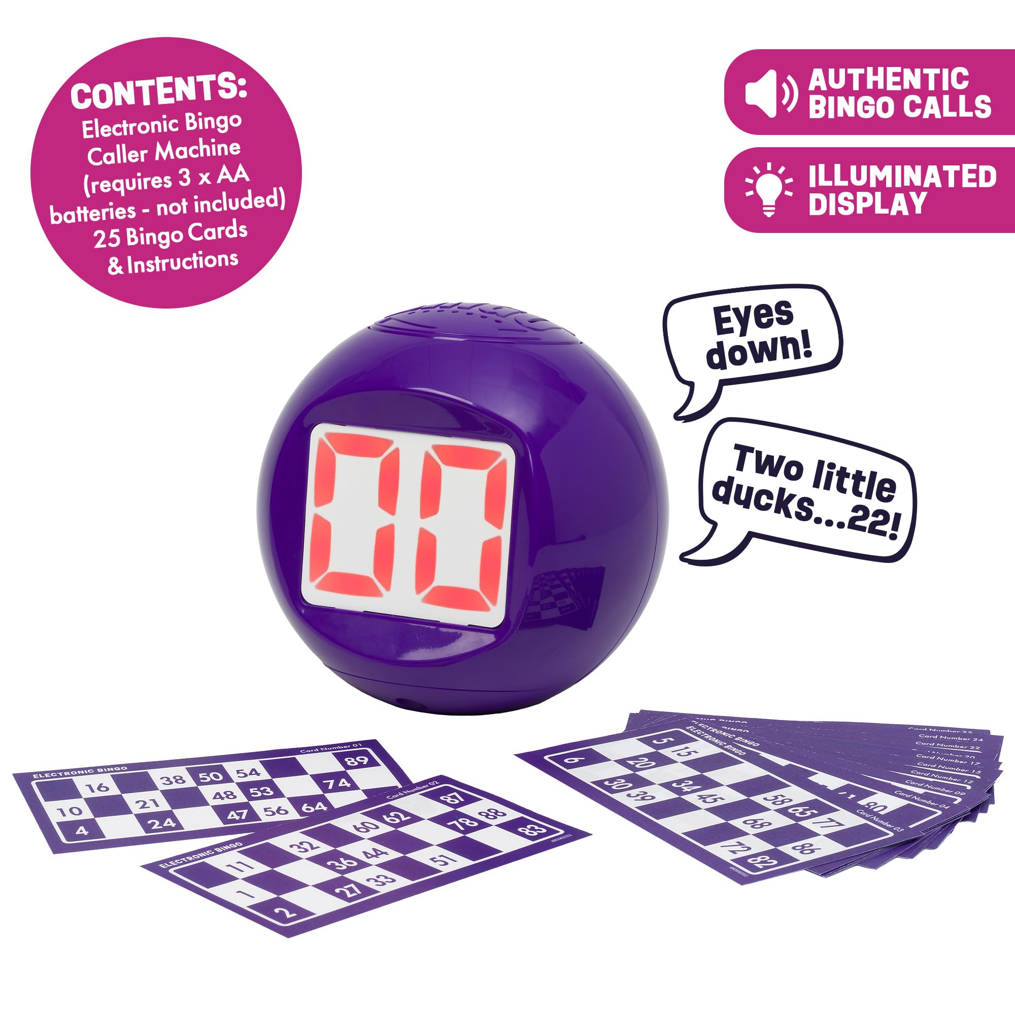 Ideal Electronic Bingo Machine - Host Family Bingo Night with 4 Games & Illuminated Display 3
