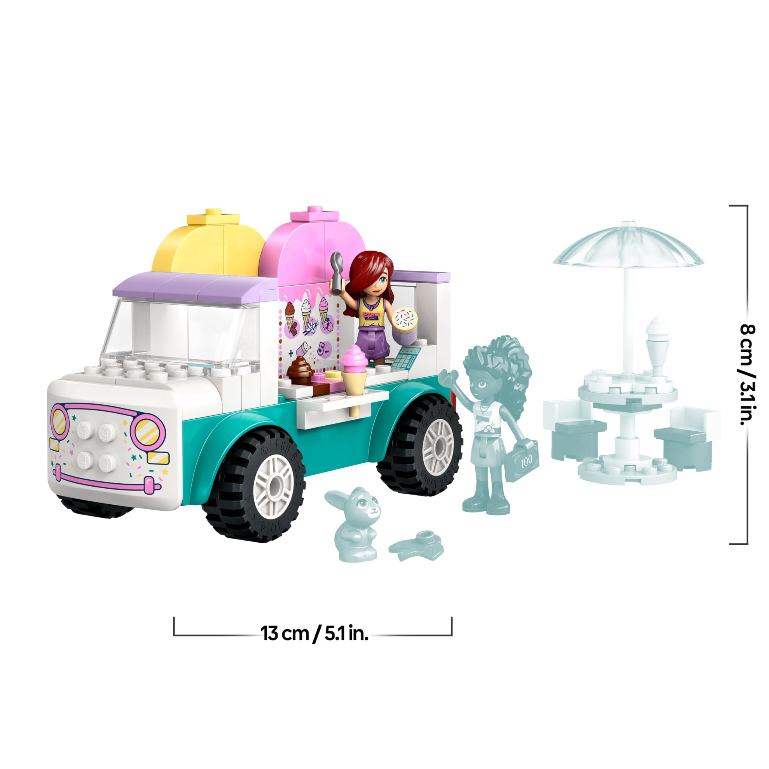 LEGO Friends Heartlake City Ice Cream Van Toy 42644 | Ages 4+ | Includes 2 Minidolls & Bunny 9