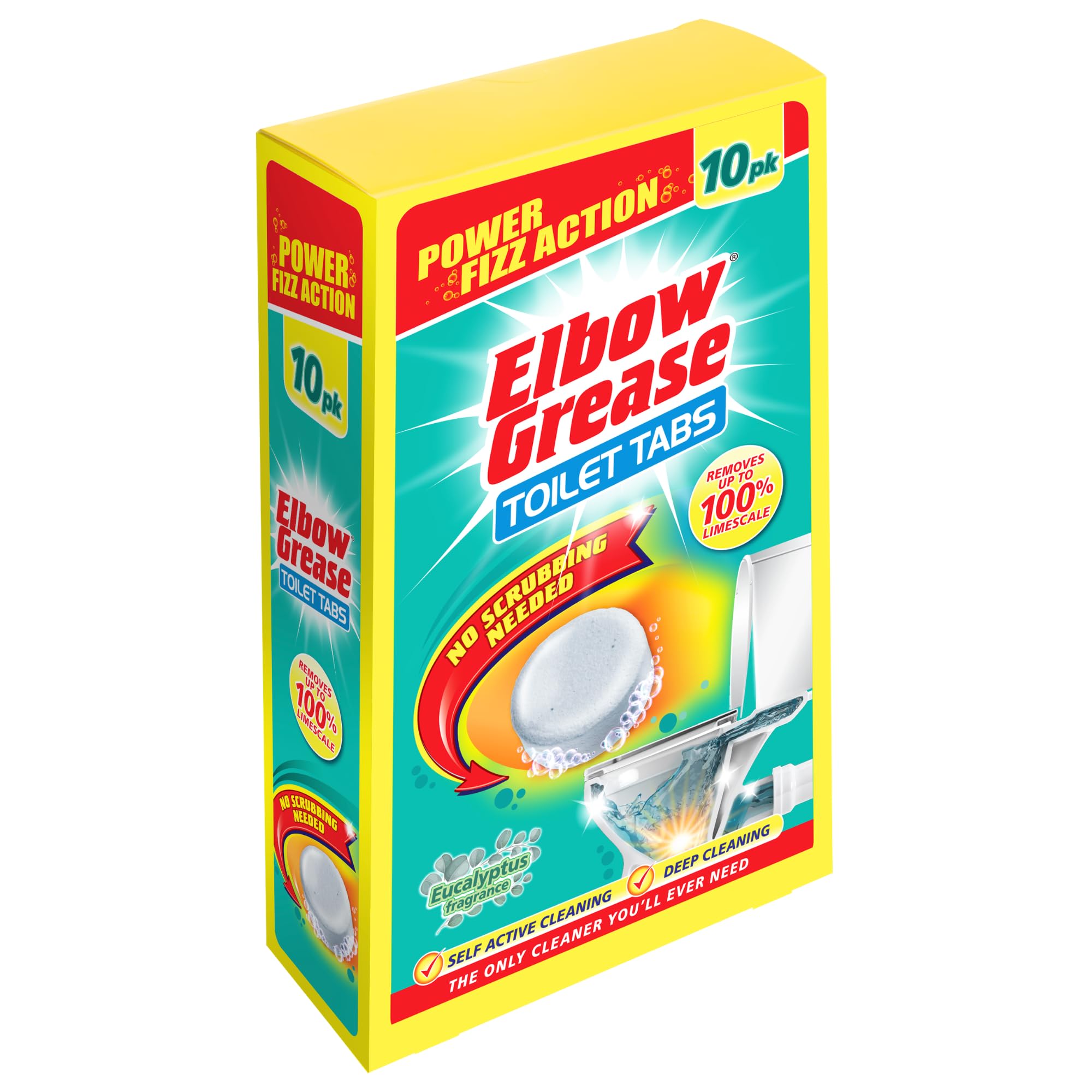 Elbow Grease Toilet Cleaner Tabs - Eucalyptus Scent | 10 Count | Removes Limescale