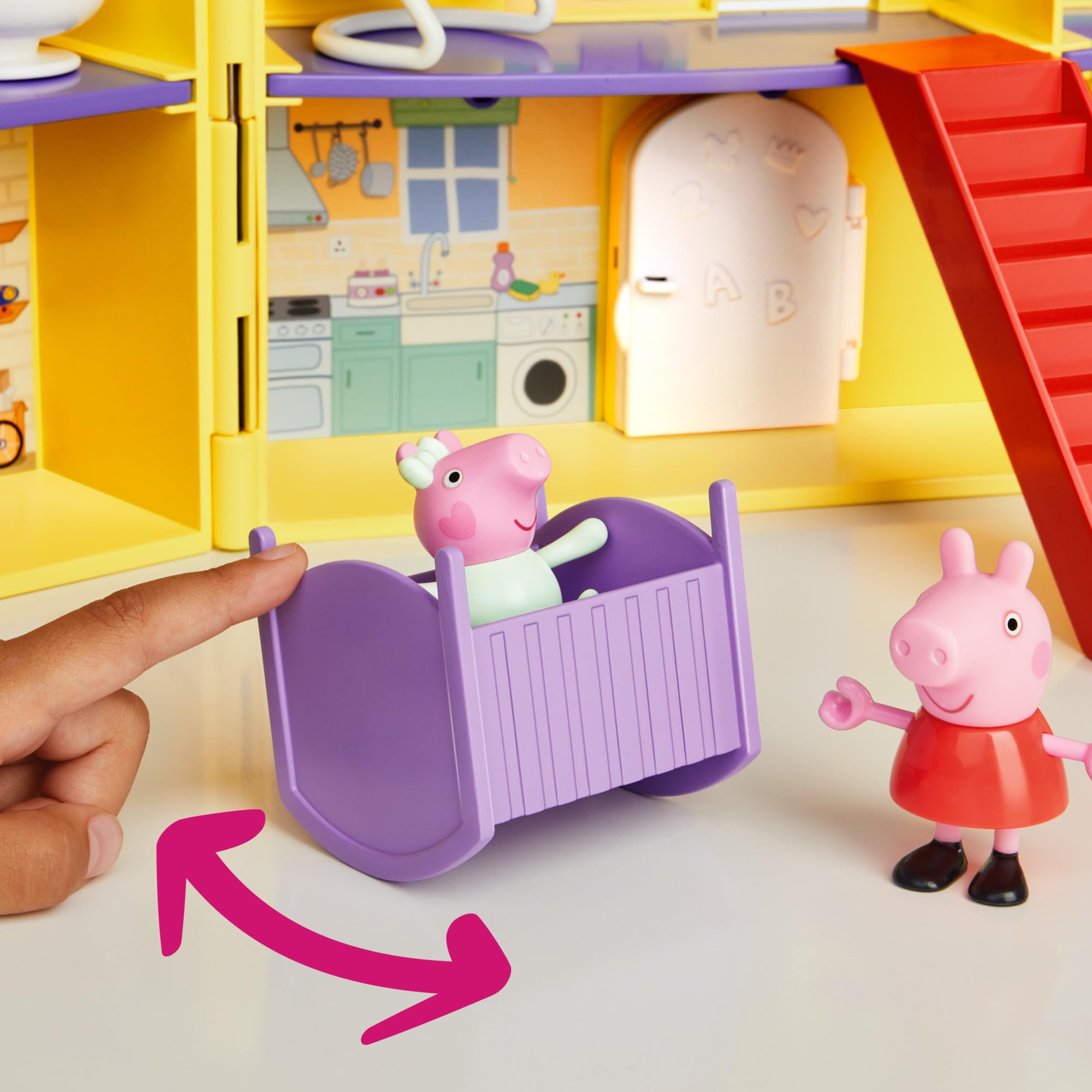 Peppa Pig Peppa's Big Family House Playset - 2-Floor 7-Room Doll House with 3 Figures & 16-Piece Set 10